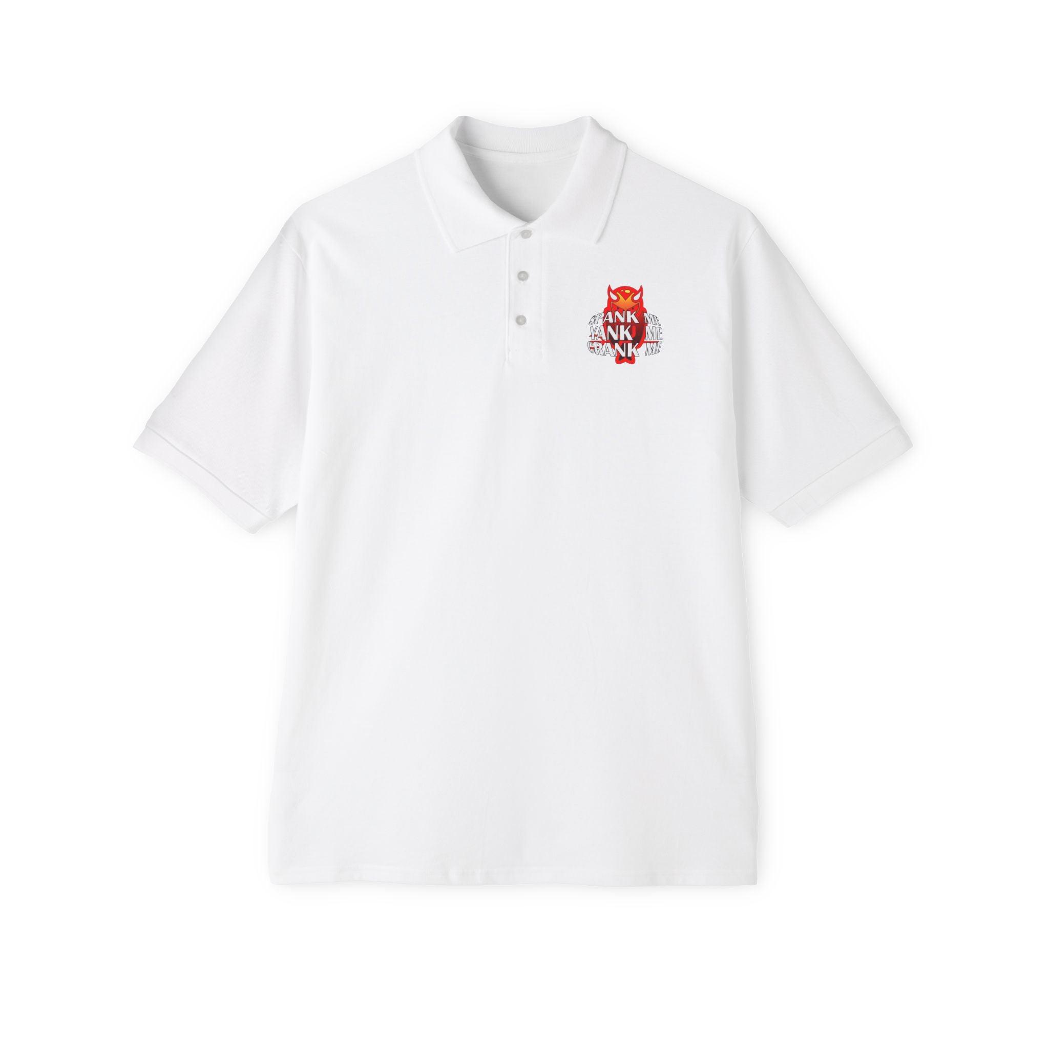 Spank Me Yank Me Crank Me - Men's Piqué Polo Shirt - Witty Twisters Fashions