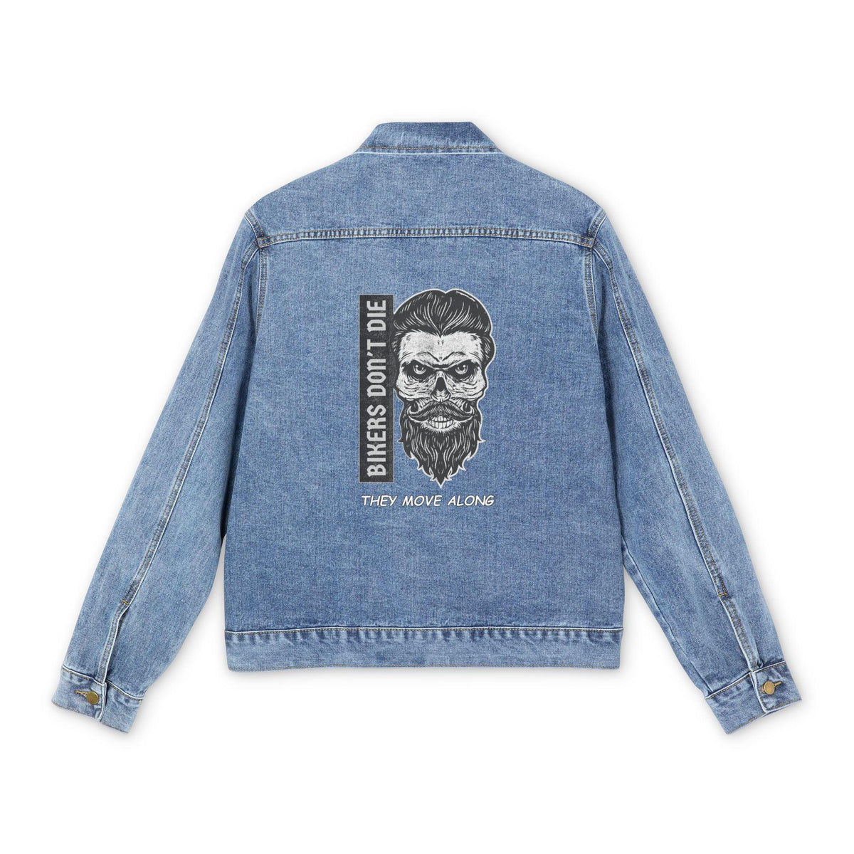 Bikers Don't Die They Move Along - Men's Denim Jean Jacket - Witty Twisters Fashions