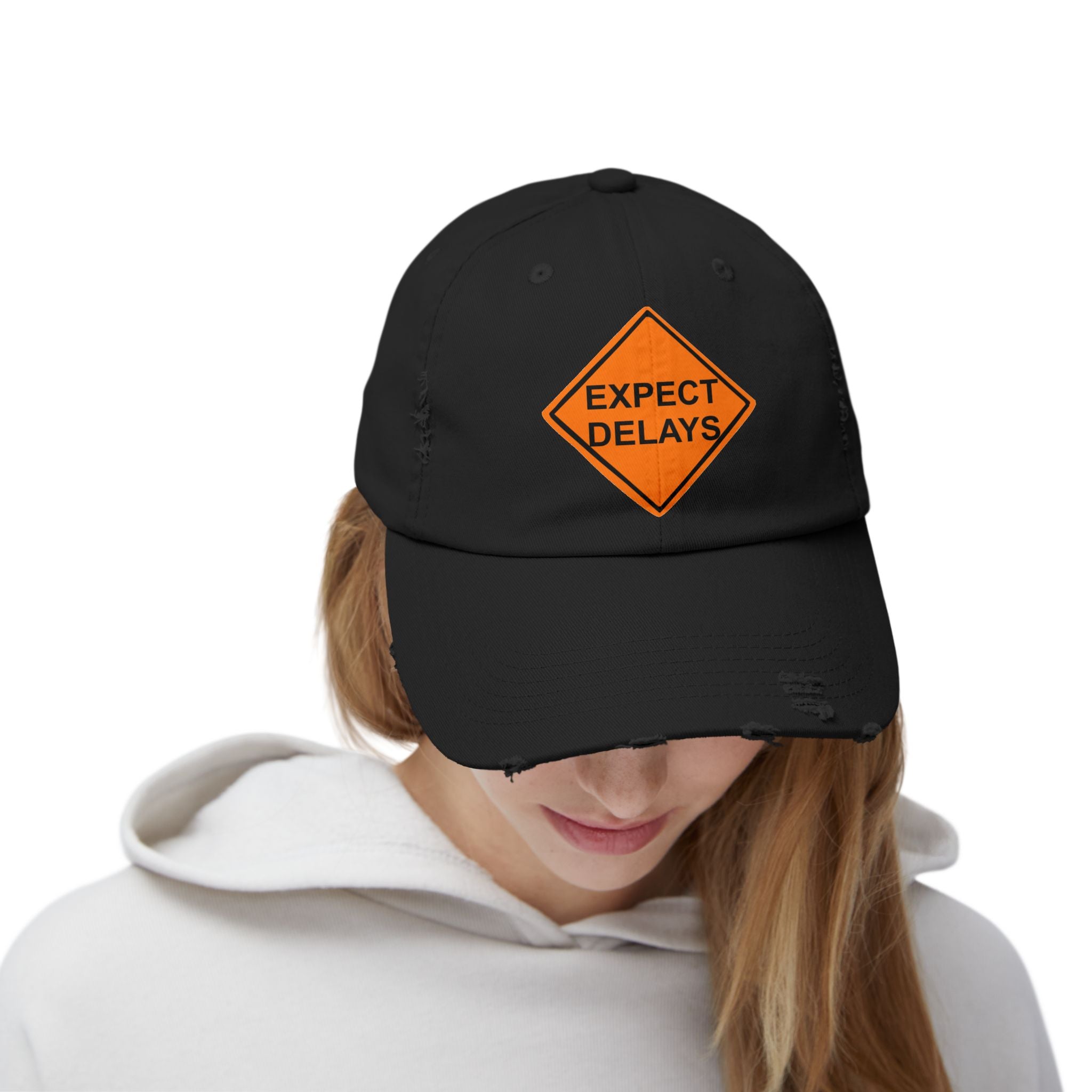 Expect Delays - Cotton Twill Distressed Baseball Cap