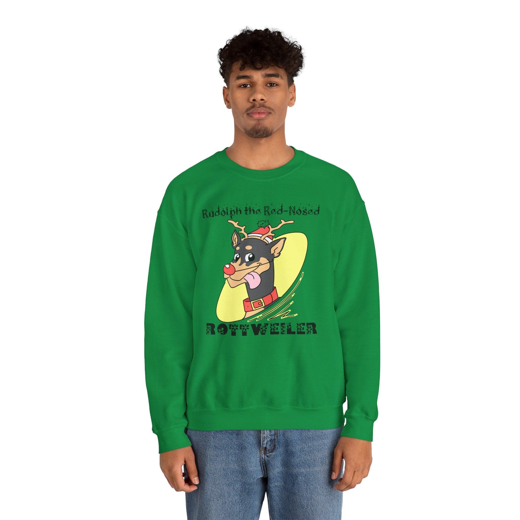 Rudolph The Red-Nosed Rottweiler - Sweatshirt