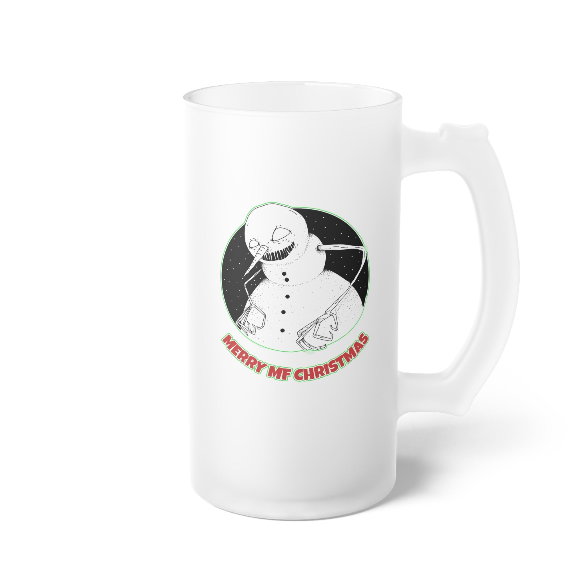 Merry MF Christmas - Frosted Glass Beer Mug