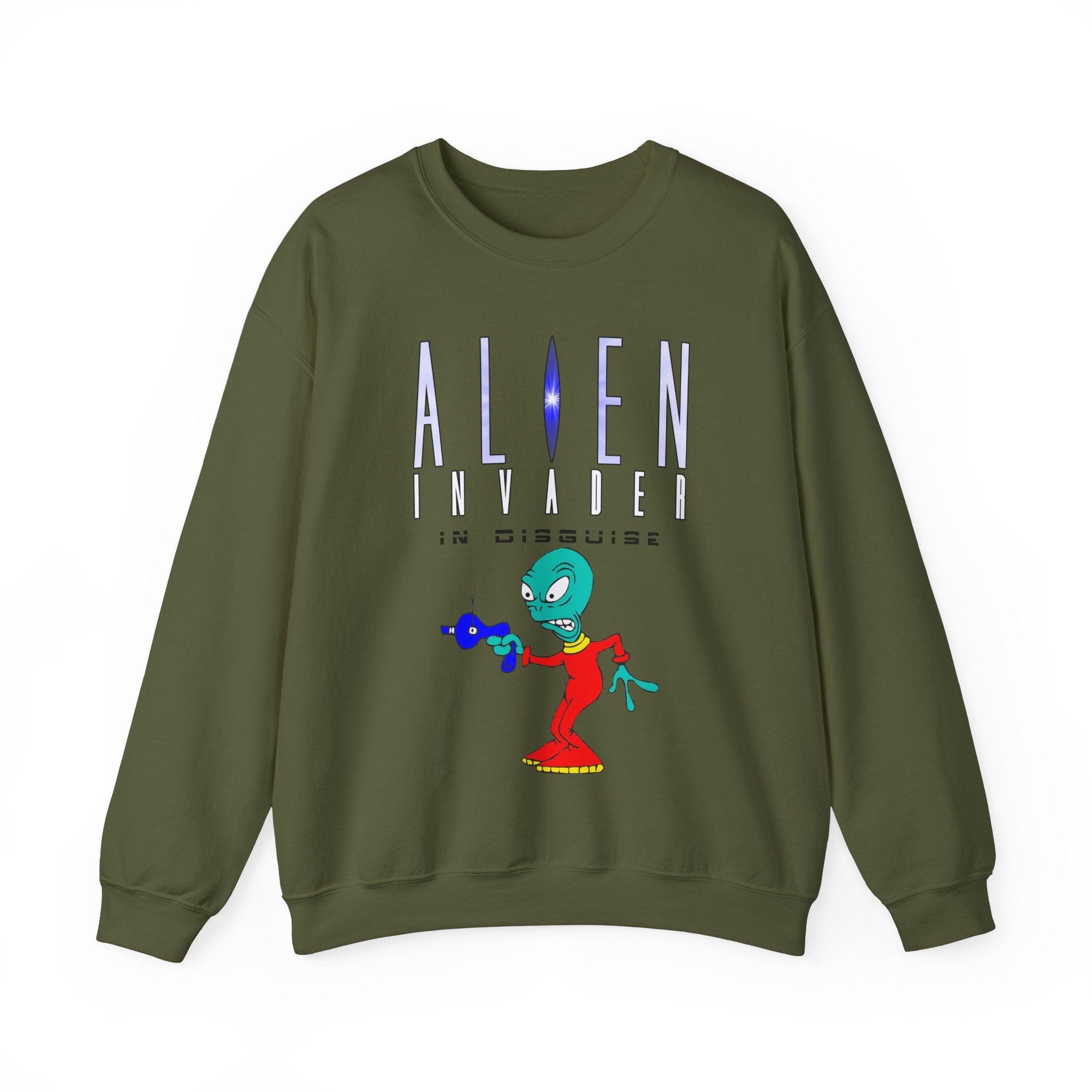 Alien Invader In Disguise - Sweatshirt - Witty Twisters T-Shirts