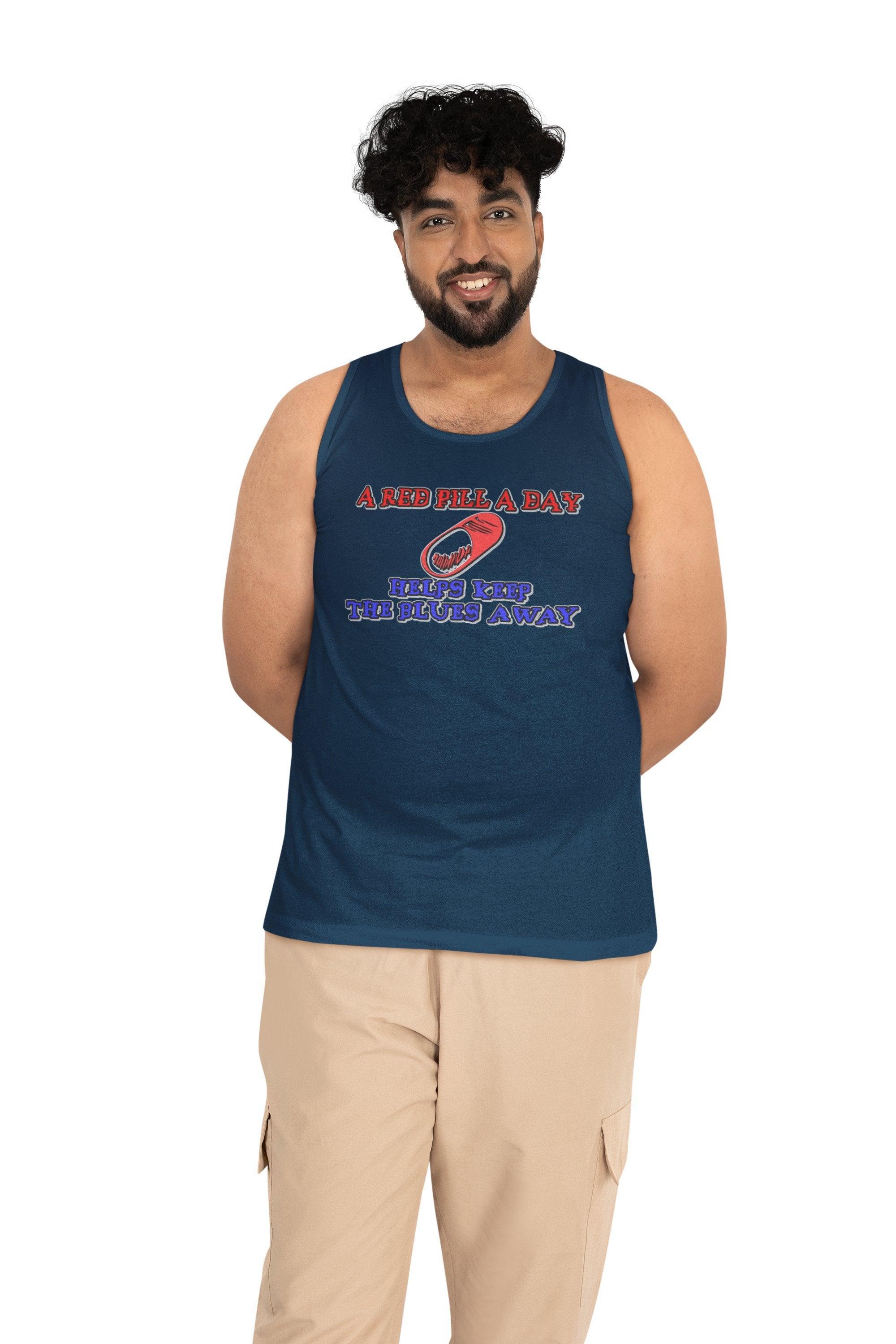 A red pill a day helps keep the blues away - Tank Top - Witty Twisters Fashions