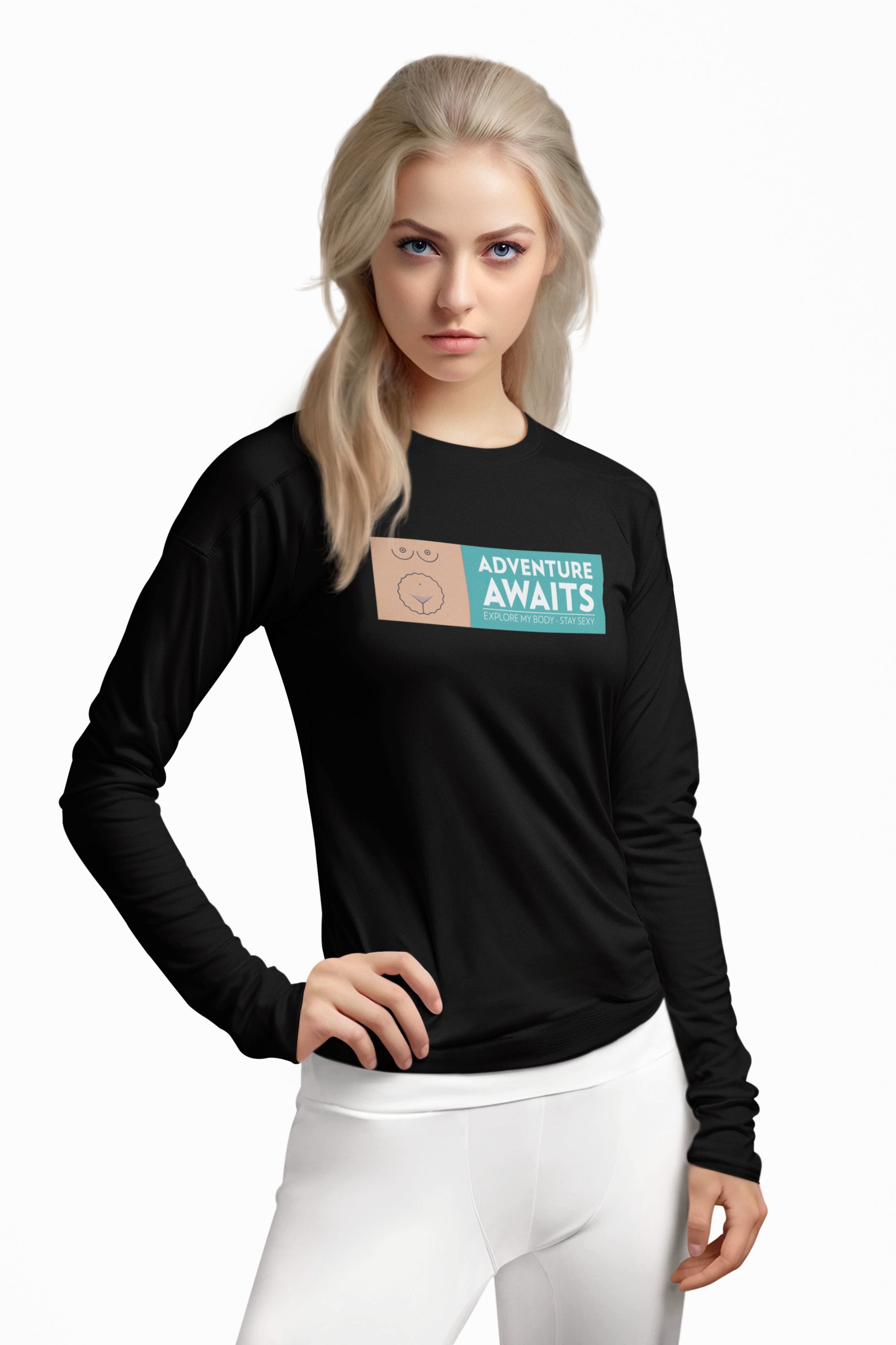 Adventure Awaits Explore My Body Stay Sexy - Long-Sleeve Tee