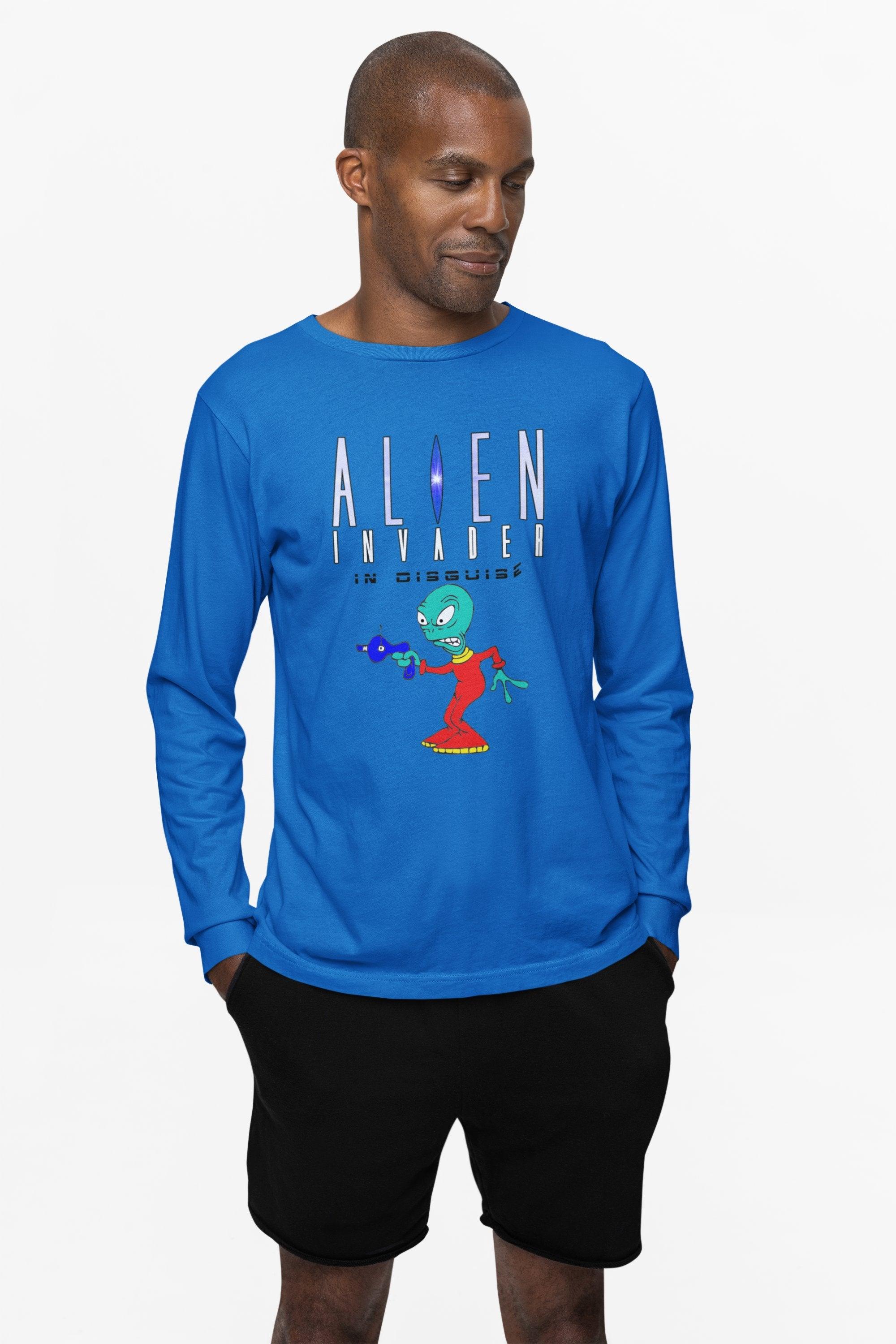 Alien Invader In Disguise - Long-Sleeve Tee - Witty Twisters Fashions