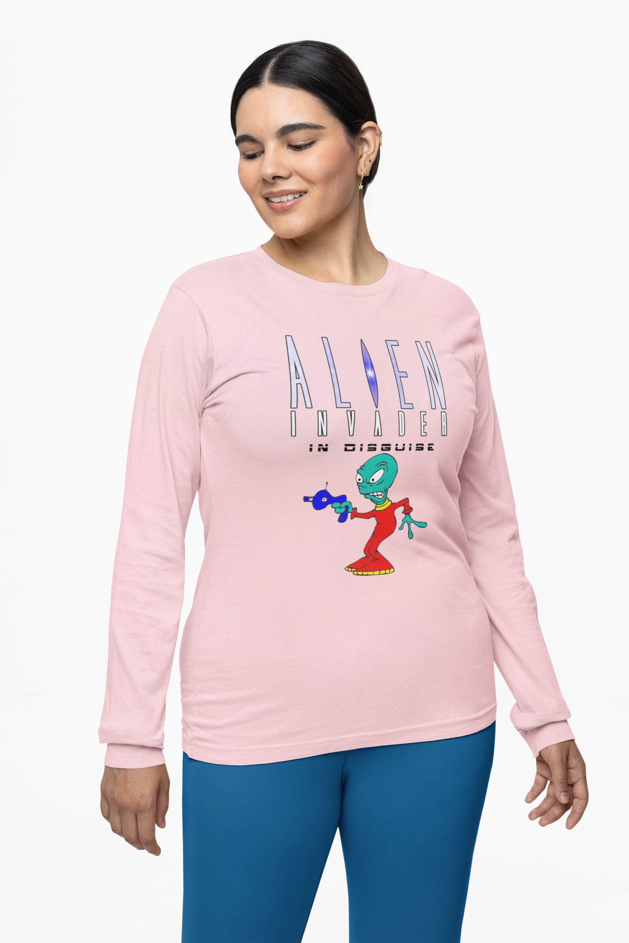 Alien Invader In Disguise - Long-Sleeve Tee - Witty Twisters Fashions