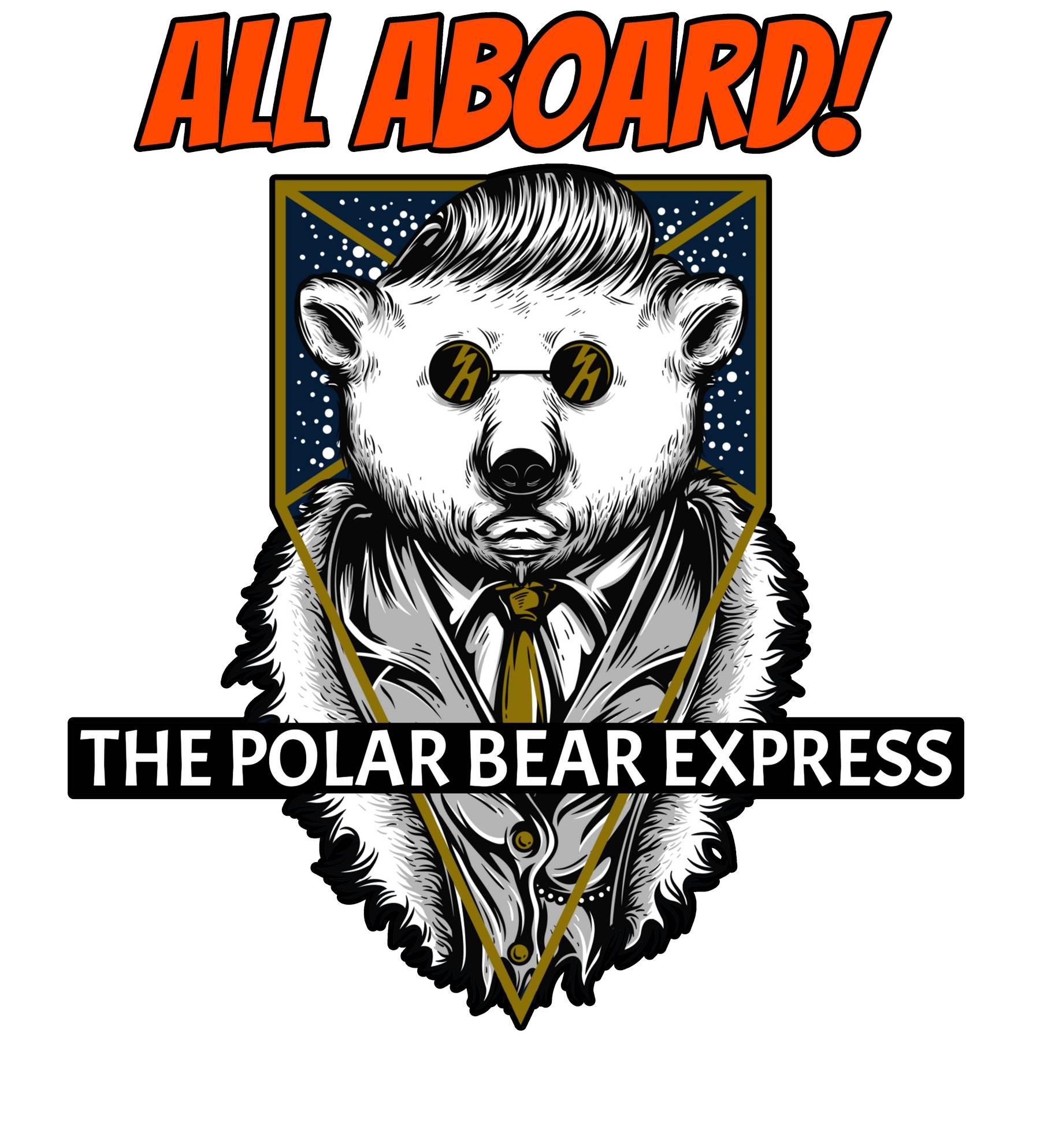 All Aboard! The Polar Bear Express - Men's Puffer Jacket