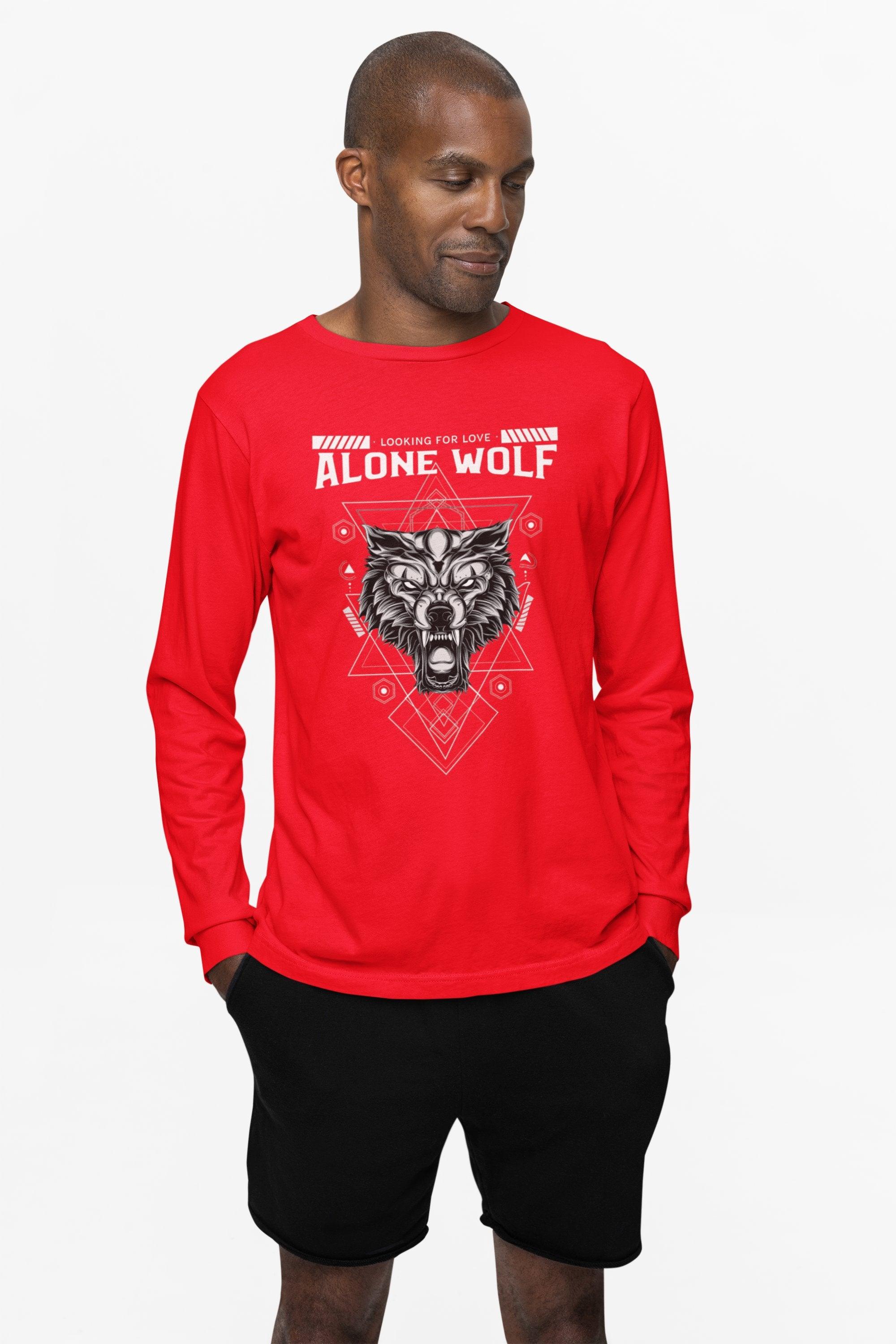 Alone Wolf Looking For Love - Long-Sleeve Tee - Witty Twisters Fashions