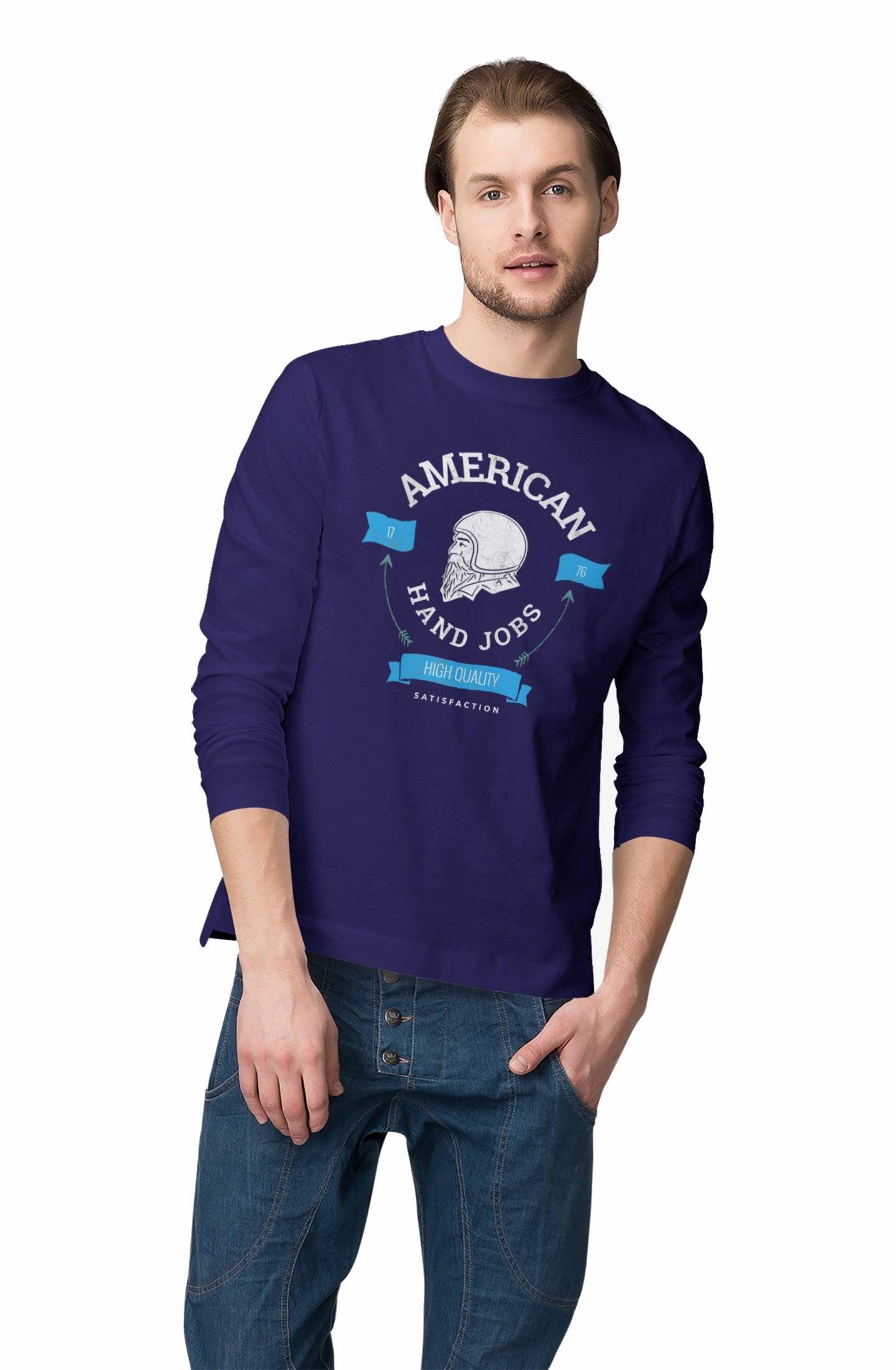 American Hand Jobs High Quality Satisfaction - Long-Sleeve Tee - Witty Twisters Fashions