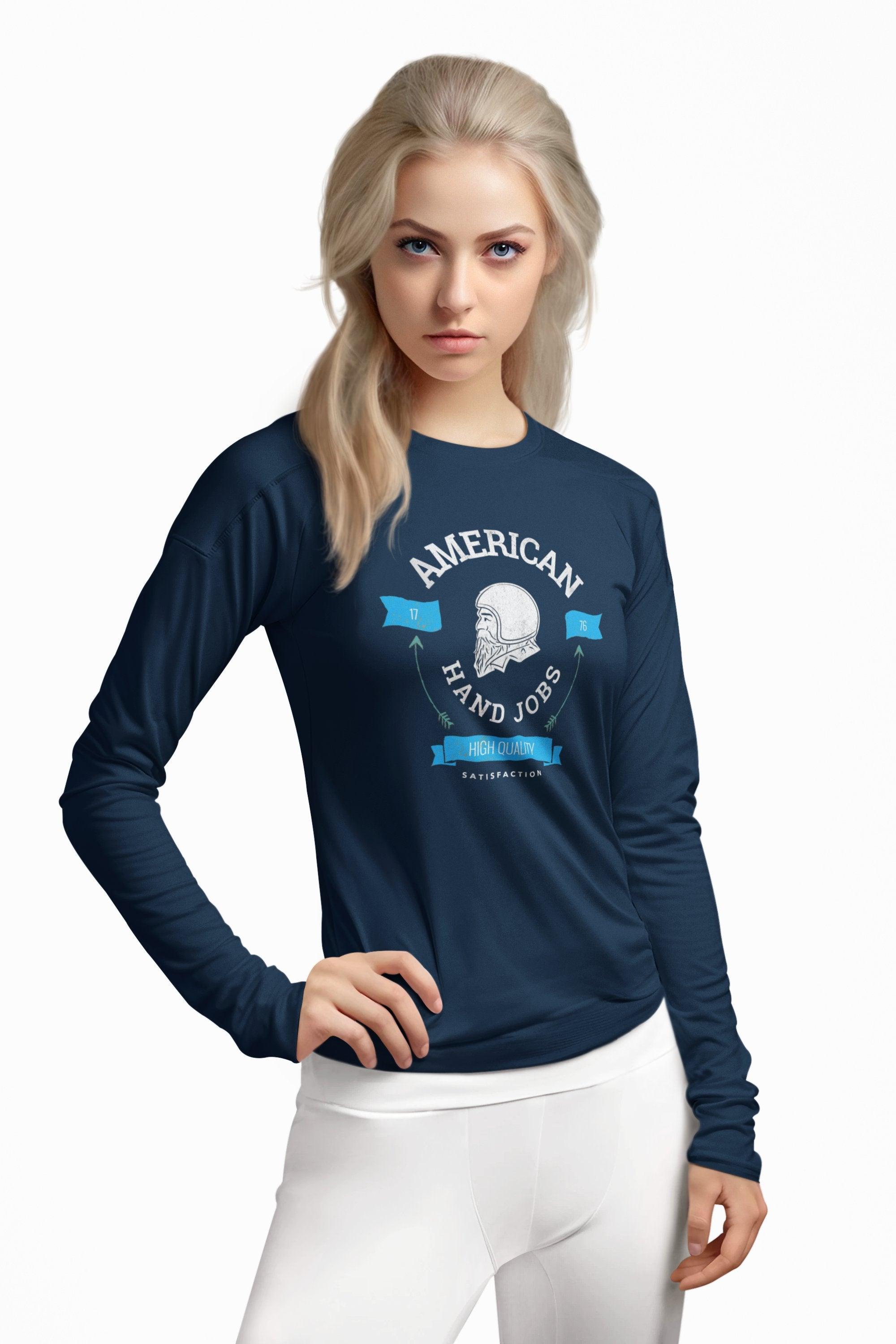 American Hand Jobs High Quality Satisfaction - Long-Sleeve Tee - Witty Twisters Fashions