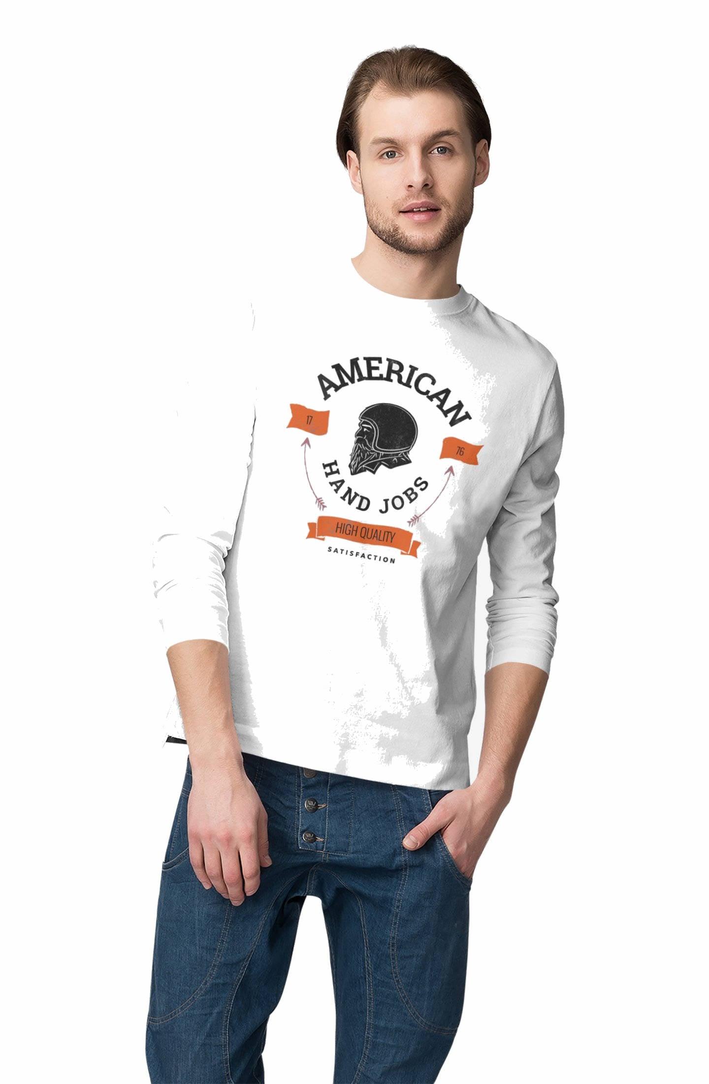 American Hand Jobs High Quality Satisfaction - Long-Sleeve Tee - Witty Twisters Fashions