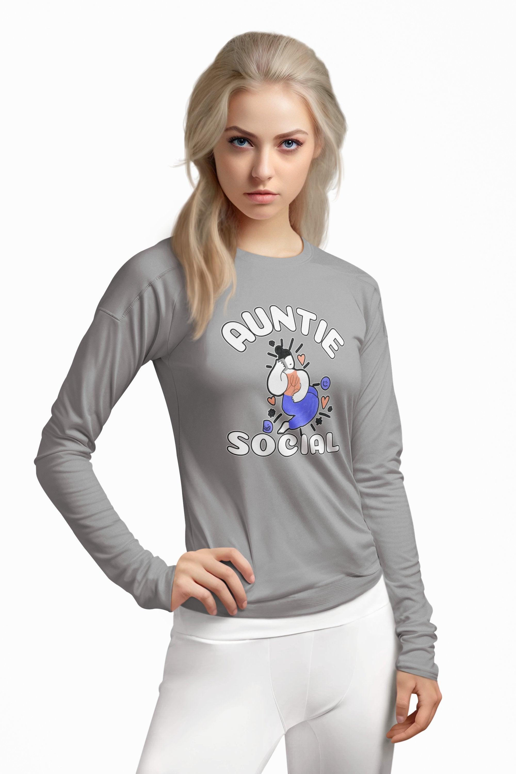 Auntie Social - Long-Sleeve Tee - Witty Twisters Fashions