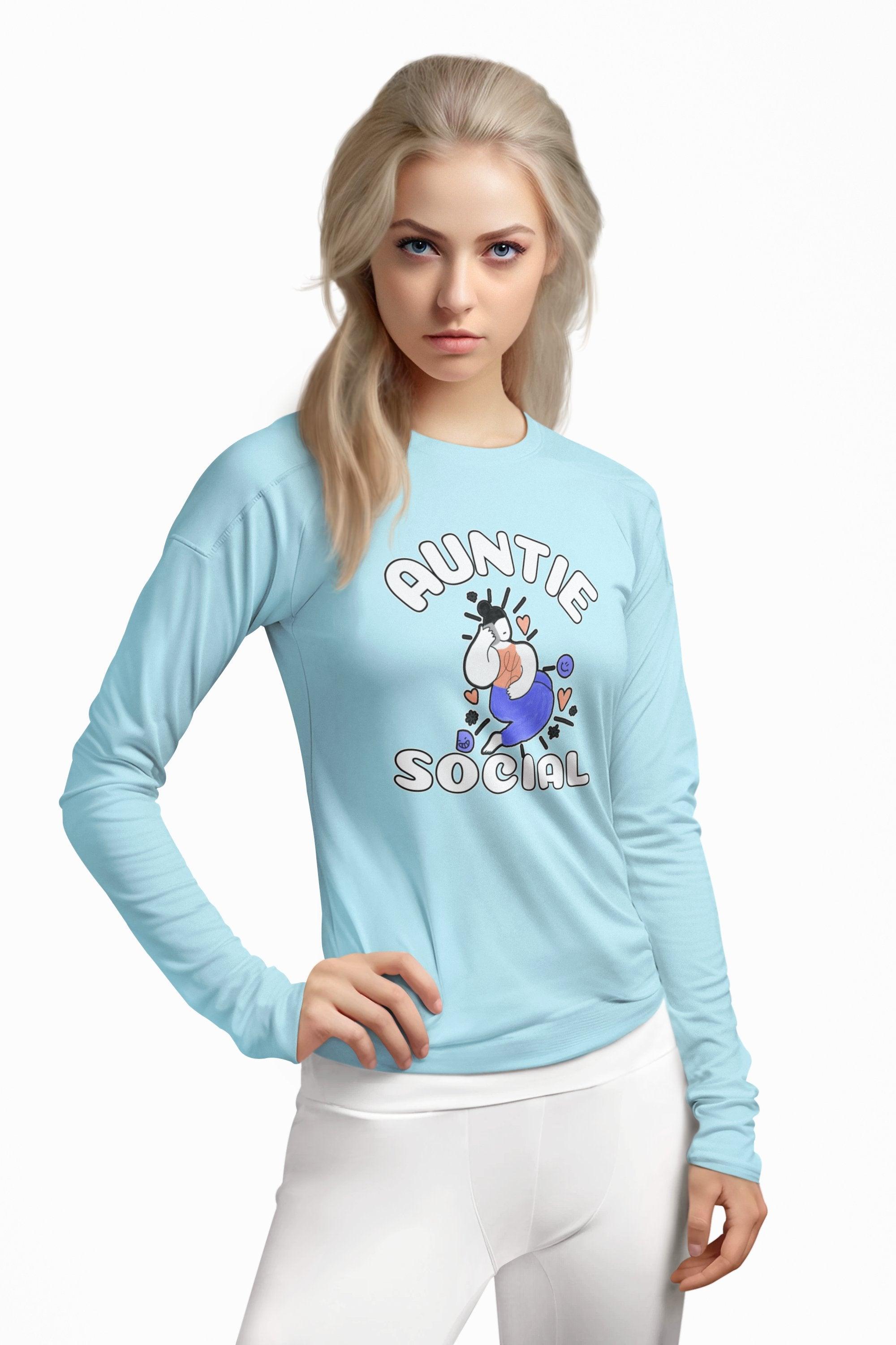 Auntie Social - Long-Sleeve Tee - Witty Twisters Fashions