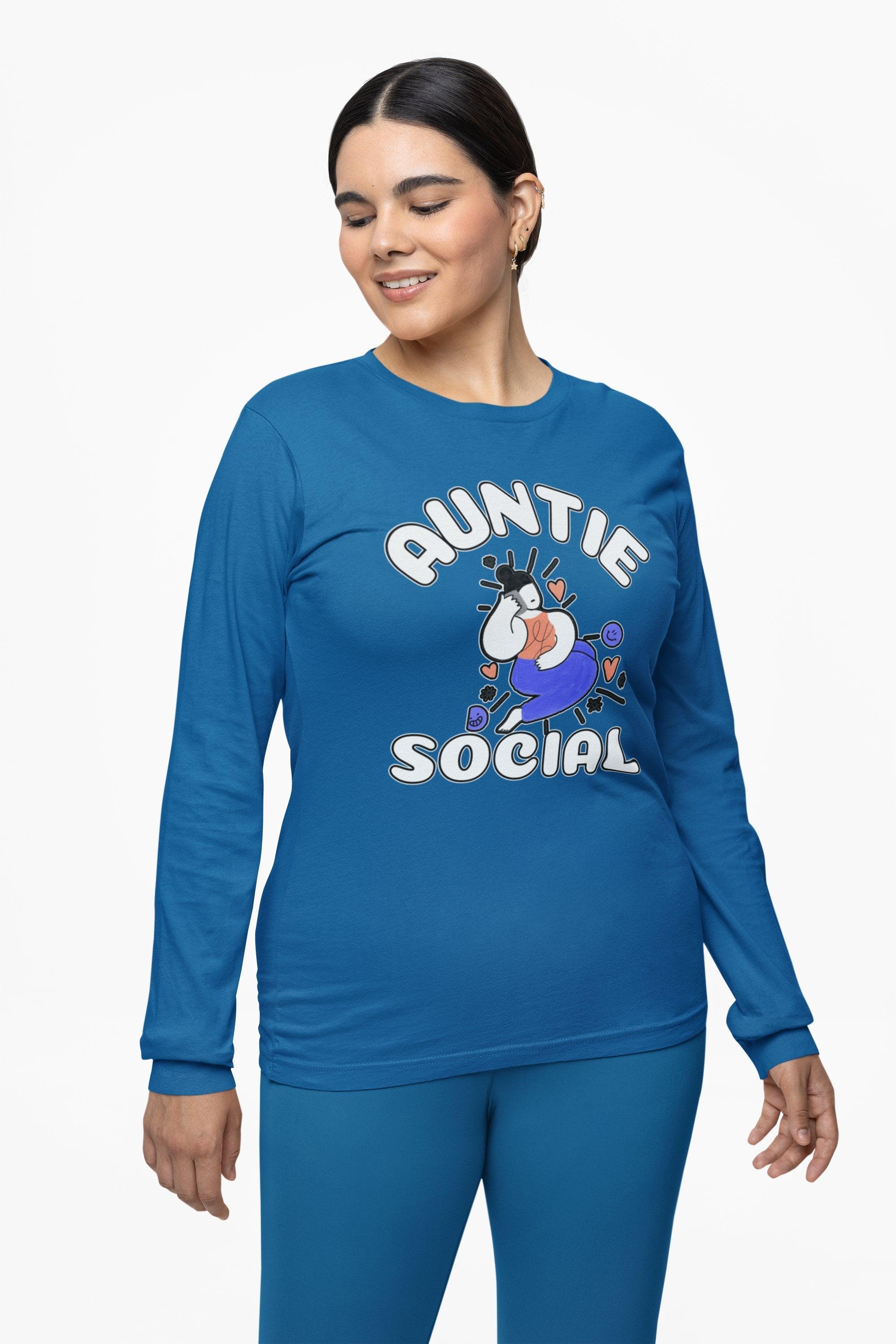 Auntie Social - Long-Sleeve Tee - Witty Twisters Fashions