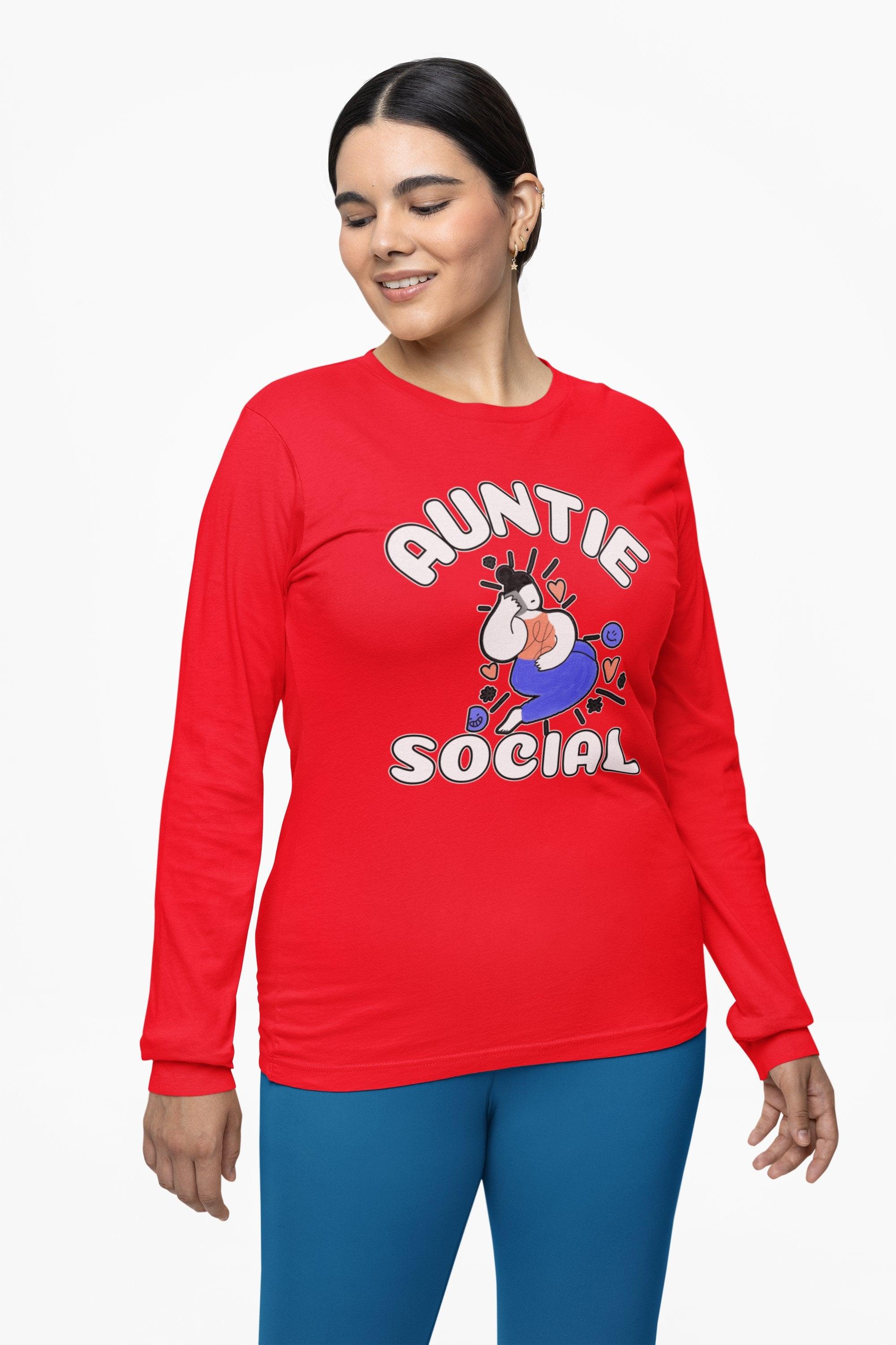 Auntie Social - Long-Sleeve Tee - Witty Twisters Fashions