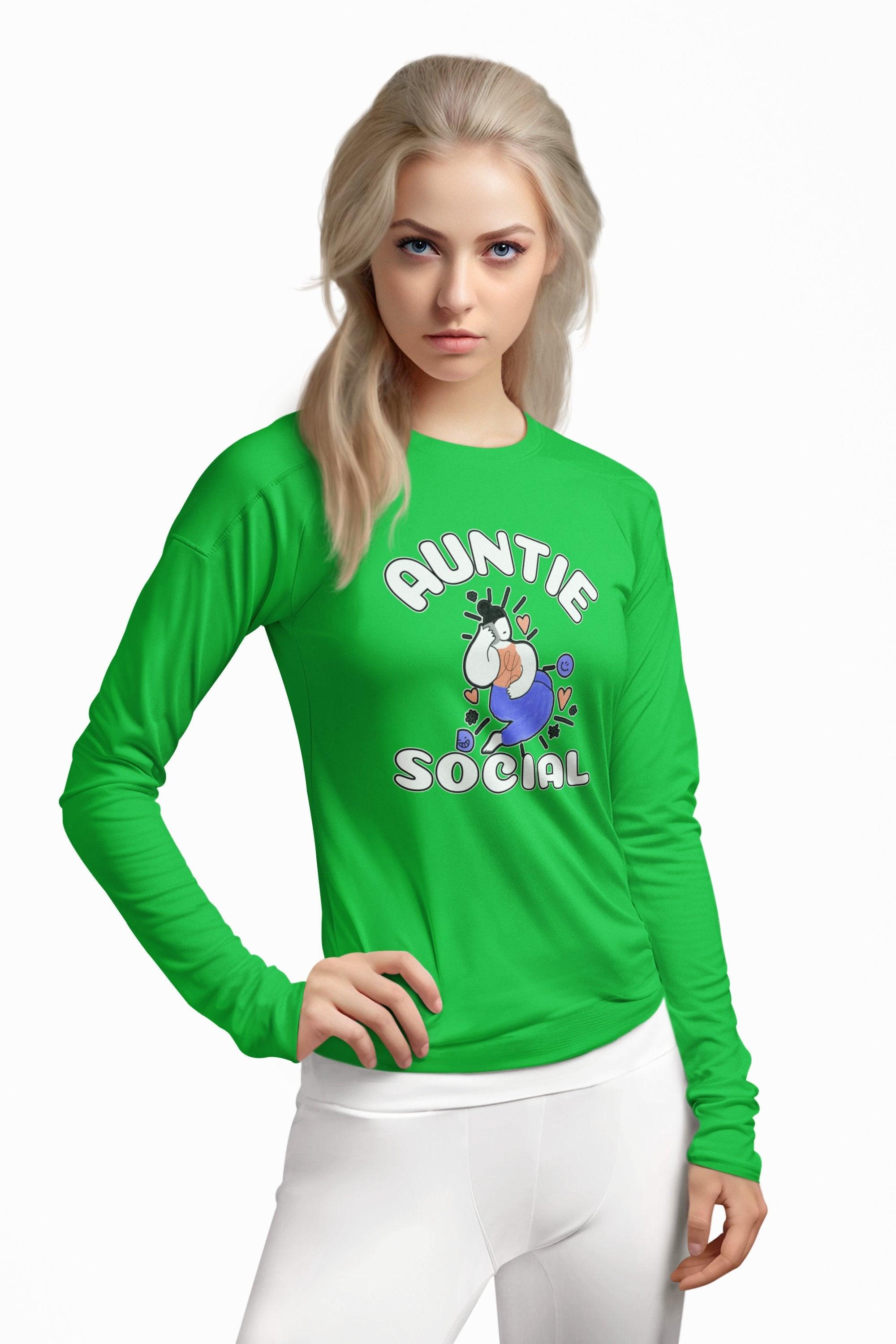 Auntie Social - Long-Sleeve Tee - Witty Twisters Fashions