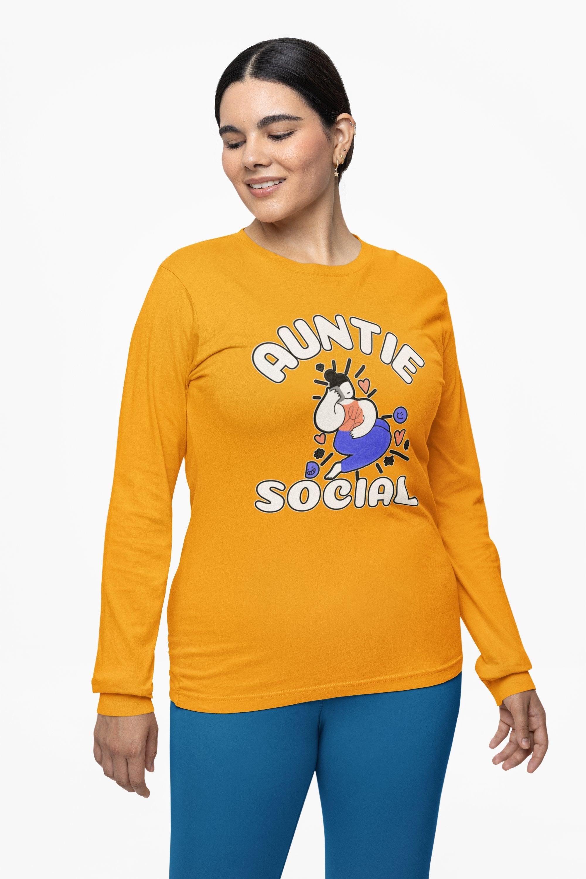 Auntie Social - Long-Sleeve Tee - Witty Twisters Fashions