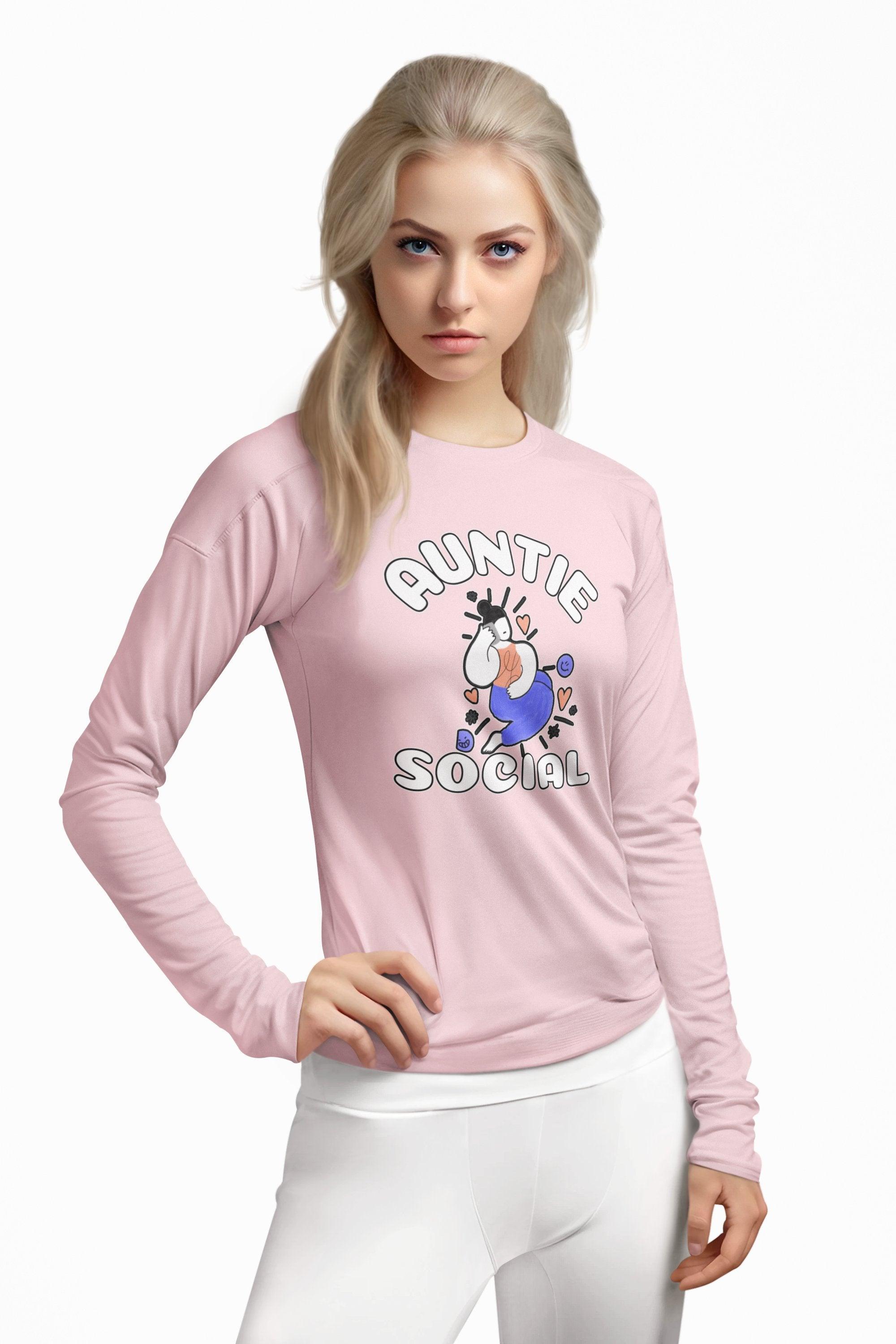 Auntie Social - Long-Sleeve Tee - Witty Twisters Fashions