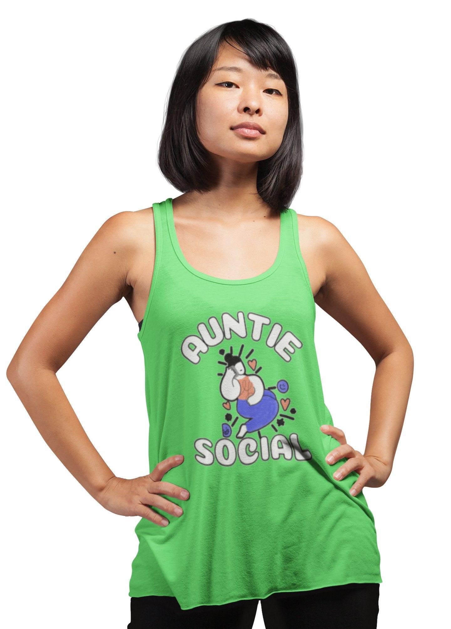 Auntie Social - Women's Tank Top - Witty Twisters Fashions