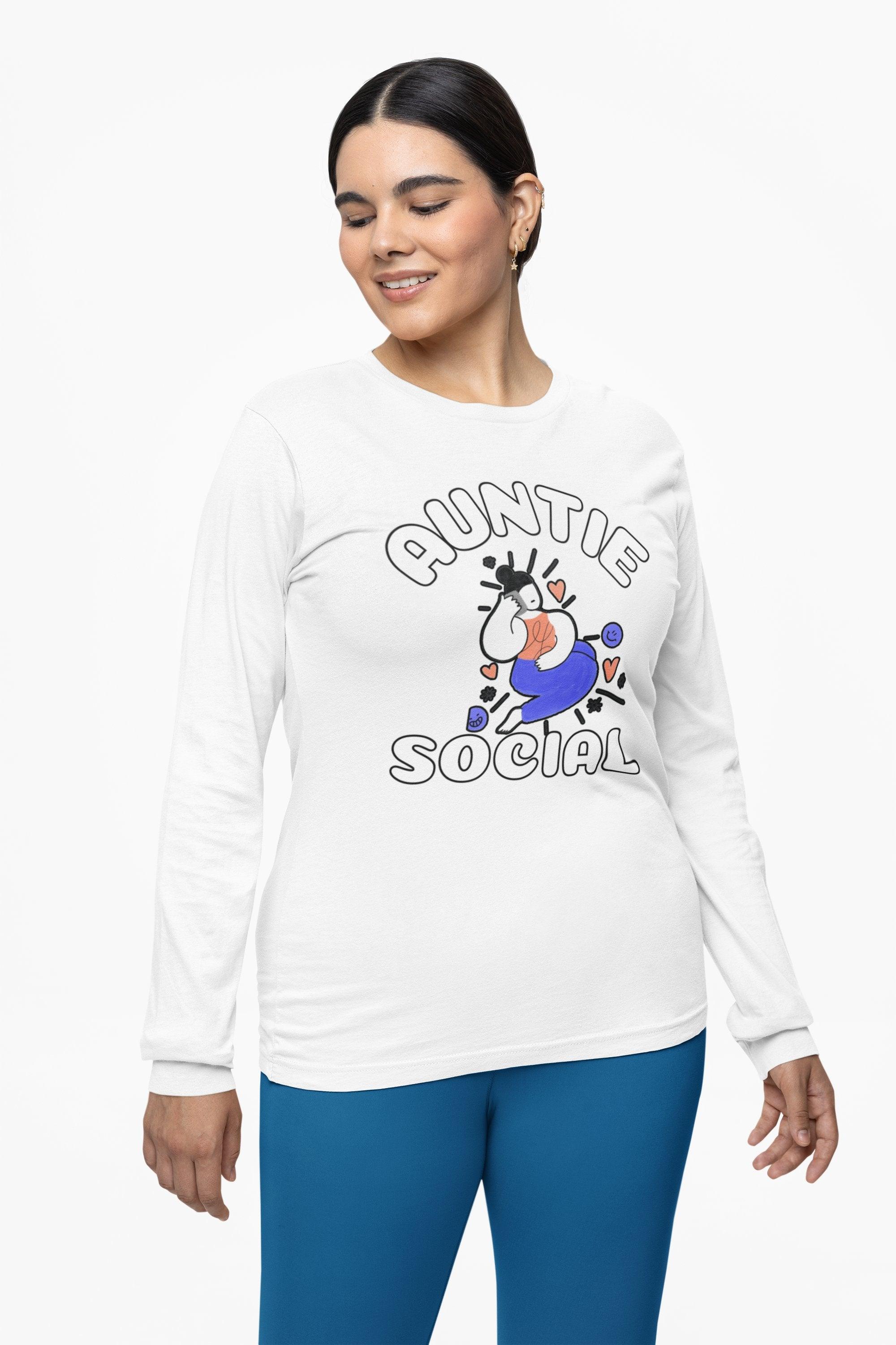 Auntie Social - Long-Sleeve Tee - Witty Twisters Fashions