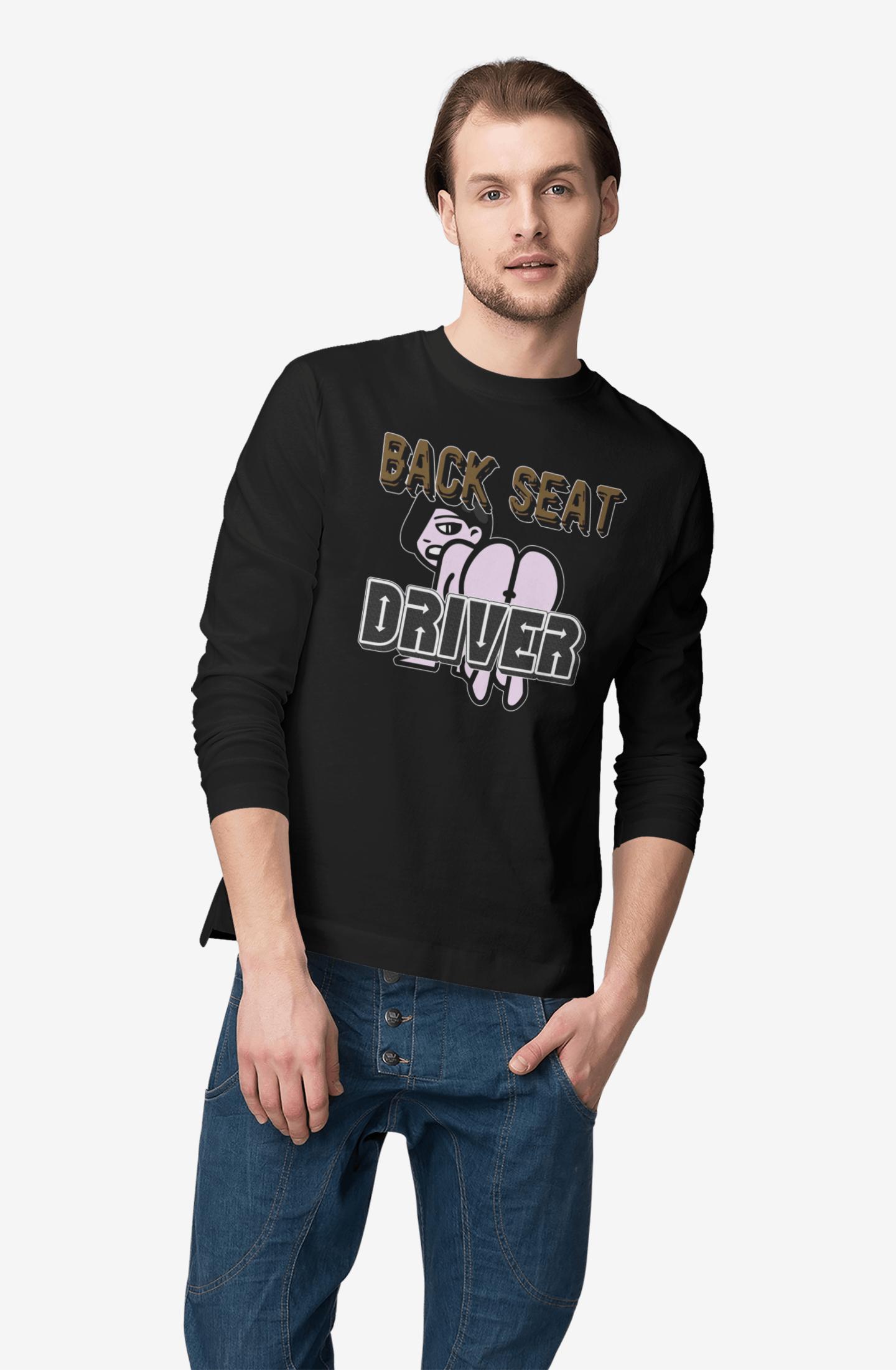 Back Seat Driver - Long-Sleeve Tee - Witty Twisters Fashions