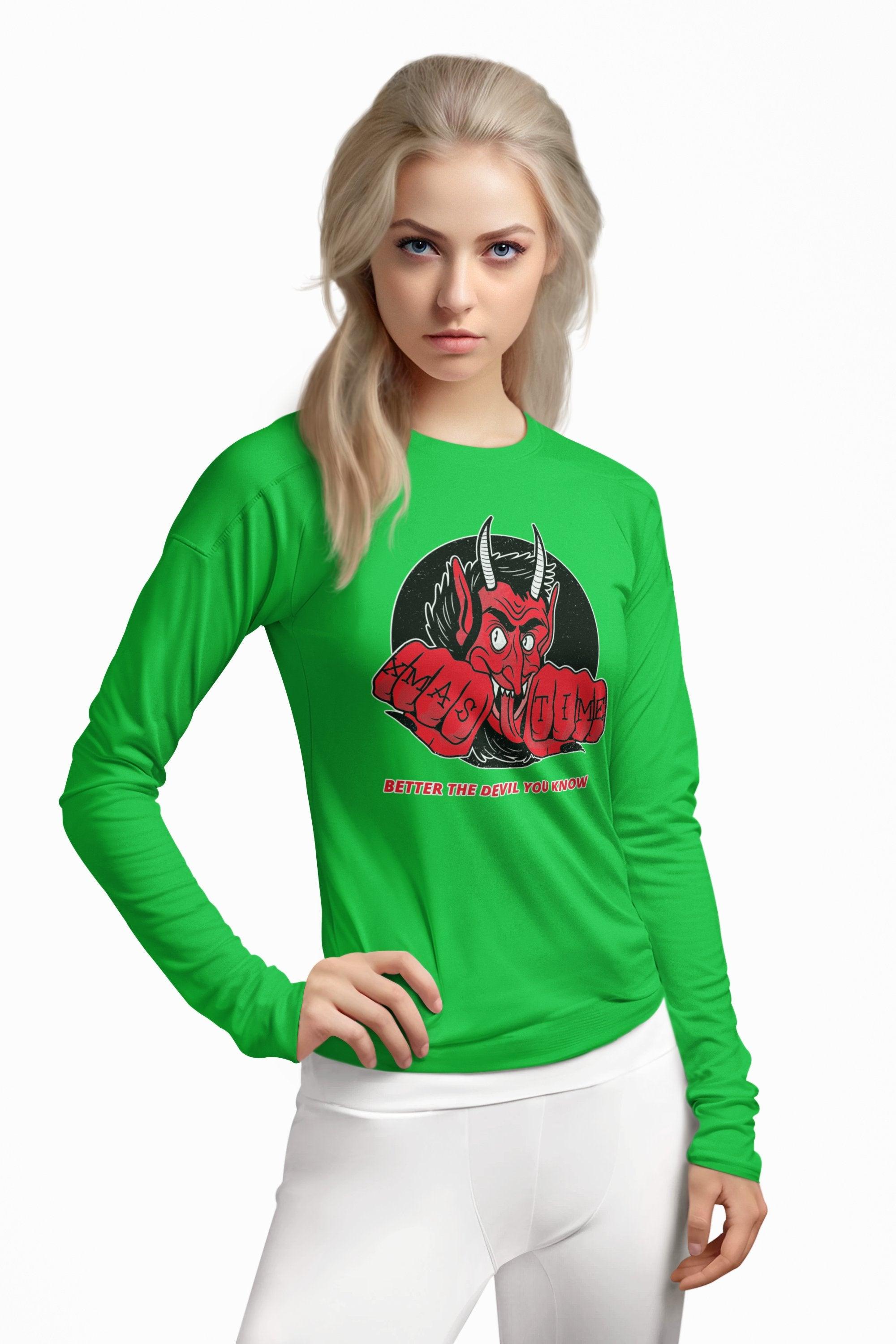 Better the devil you know Xmas time - Long-Sleeve Tee