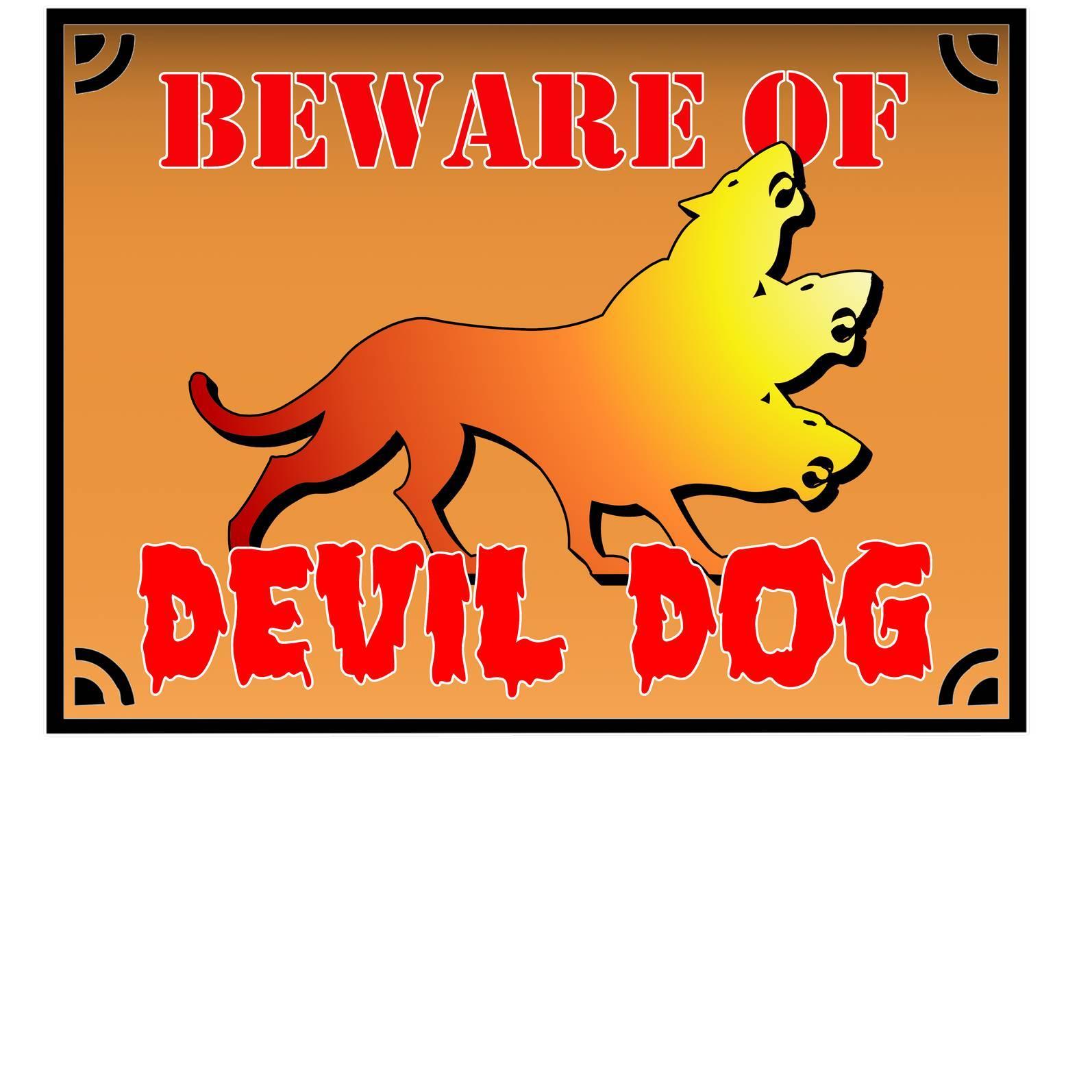 Beware Of Devil Dog Sign - Hoodie - Witty Twisters Fashions