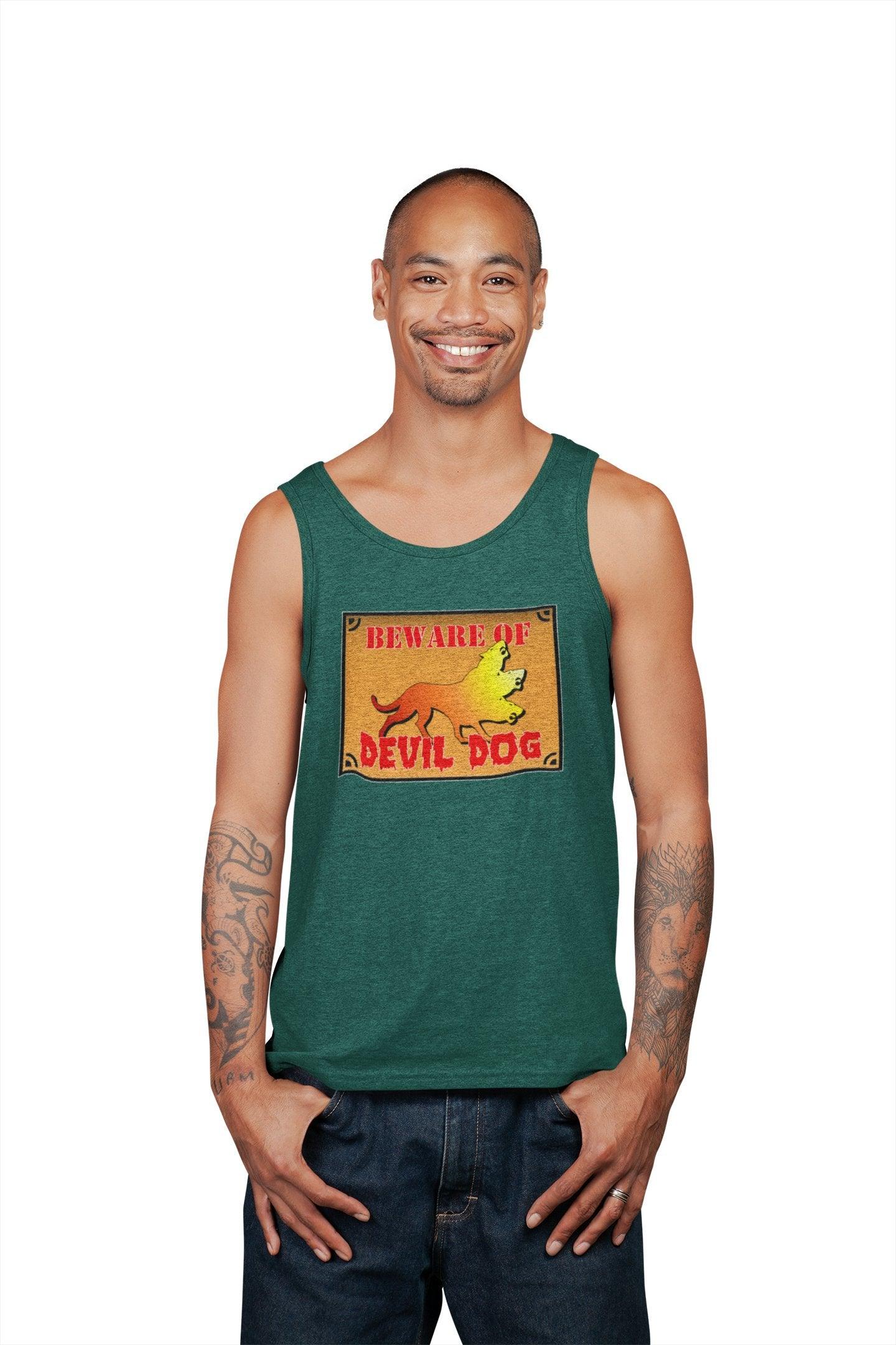 Beware of Devil Dog Sign - Tank Top - Witty Twisters Fashions