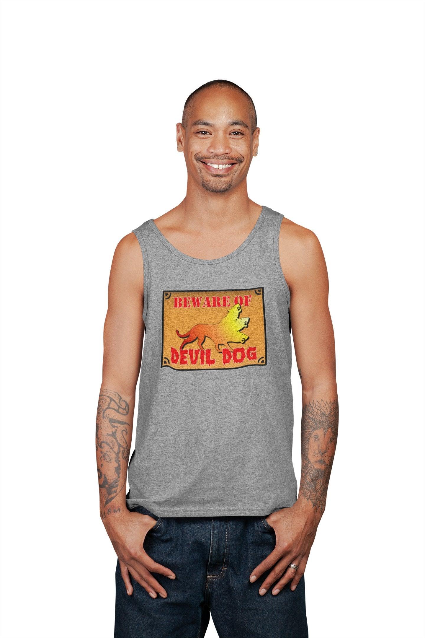 Beware of Devil Dog Sign - Tank Top - Witty Twisters Fashions