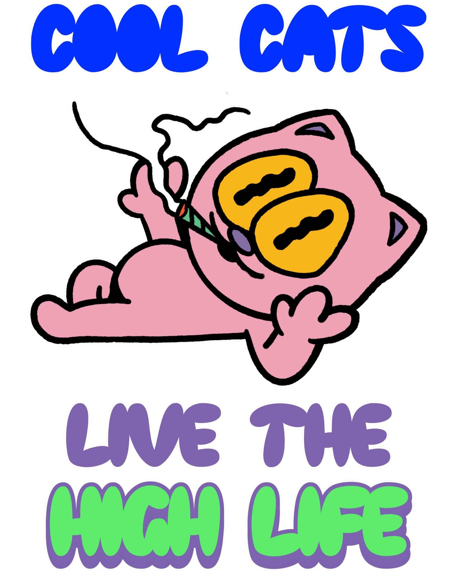 Cool cats live the high life - T-Shirt - Witty Twisters Fashions