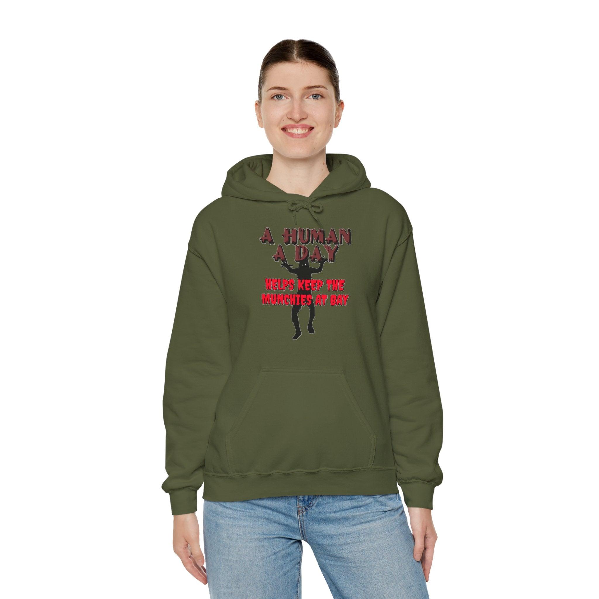 A Human A Day Helps Keep The Munchies at Bay - Hoodie - Witty Twisters T-Shirts