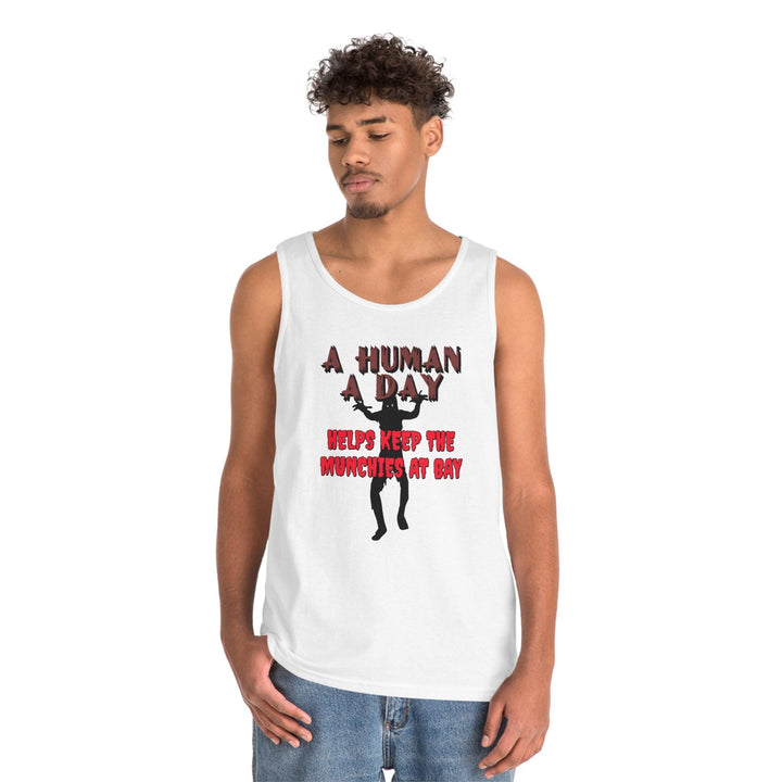 A Human A Day Helps Keep The Munchies at Bay - Tank Top - Witty Twisters T-Shirts
