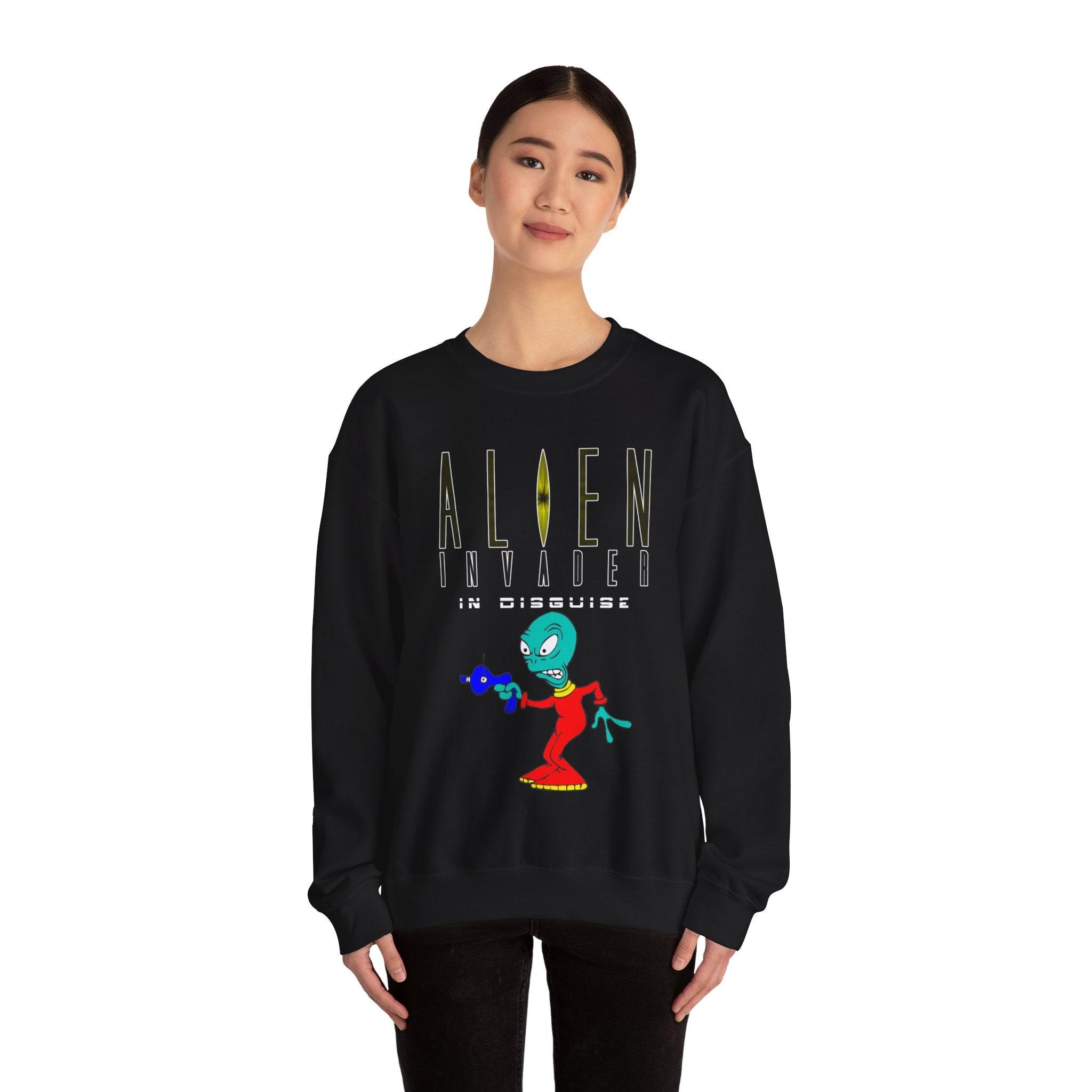 Alien Invader In Disguise - Sweatshirt - Witty Twisters T-Shirts