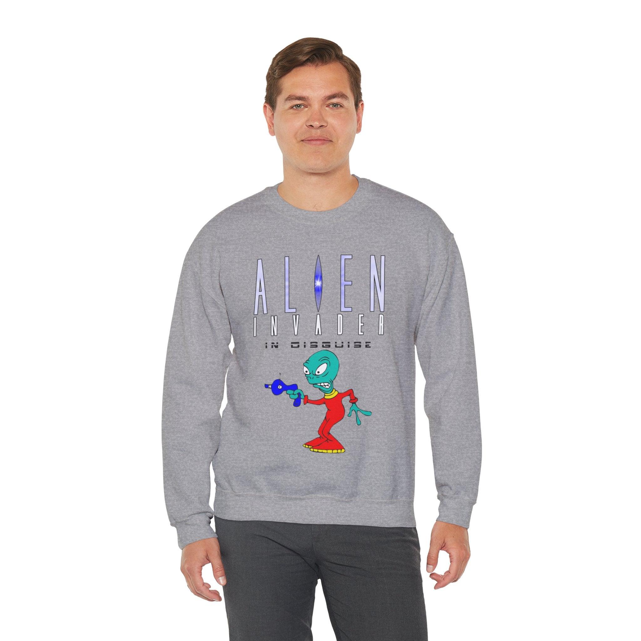 Alien Invader In Disguise - Sweatshirt - Witty Twisters T-Shirts