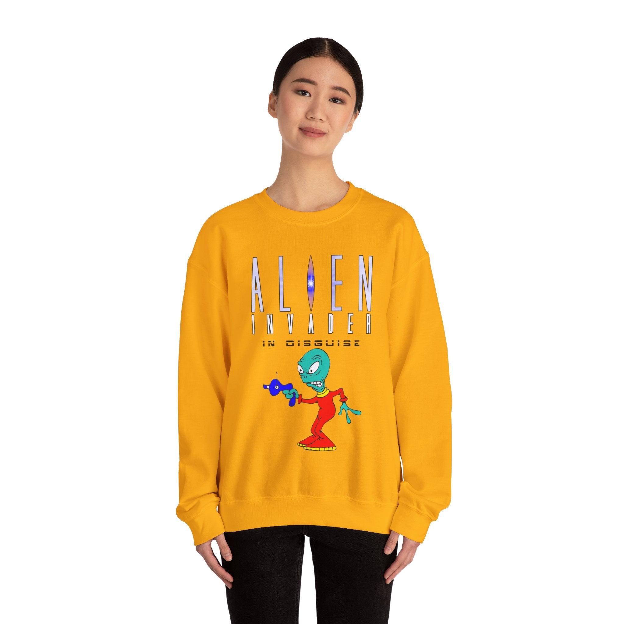 Alien Invader In Disguise - Sweatshirt - Witty Twisters T-Shirts