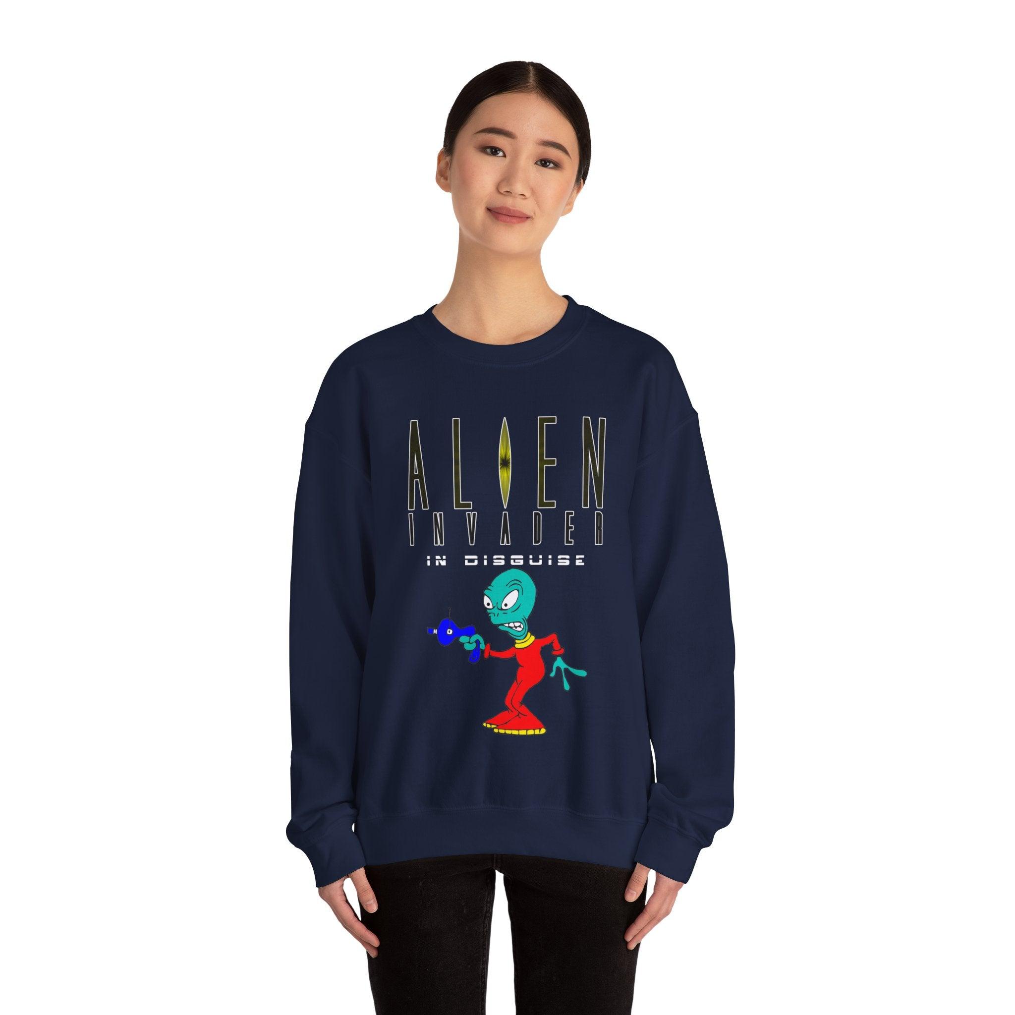 Alien Invader In Disguise - Sweatshirt - Witty Twisters T-Shirts