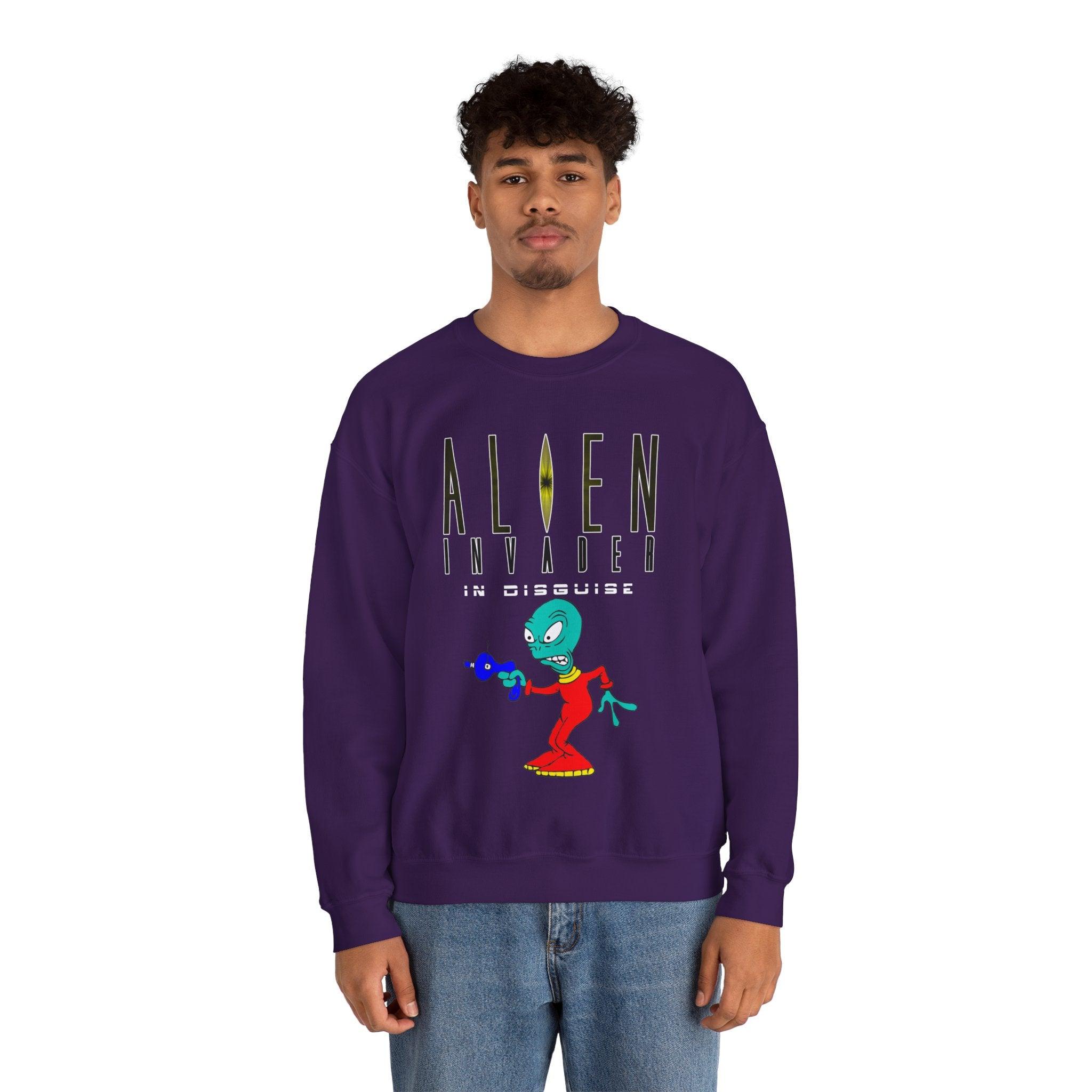 Alien Invader In Disguise - Sweatshirt - Witty Twisters T-Shirts