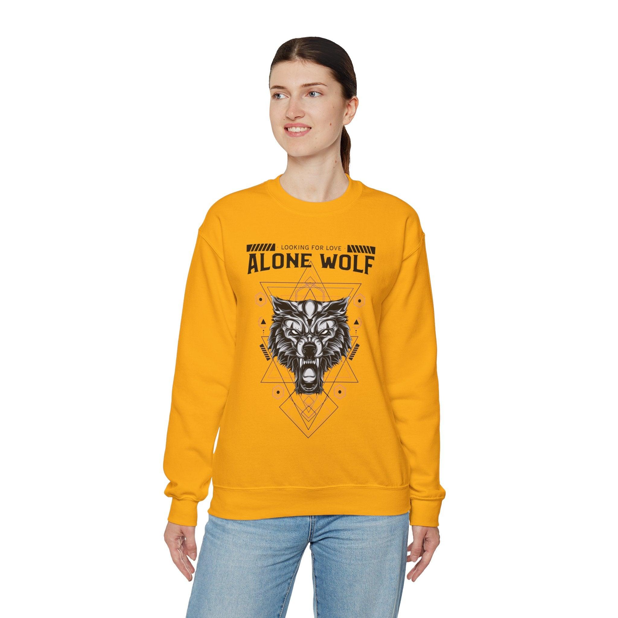 Alone Wolf Looking For Love - Sweatshirt - Witty Twisters Fashions