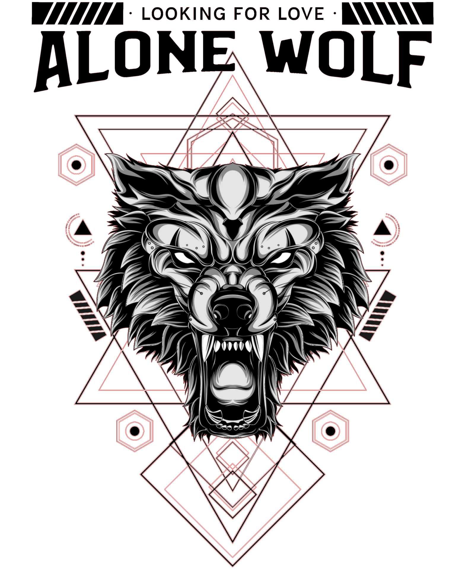 Alone Wolf Looking For Love - Sweatshirt - Witty Twisters Fashions