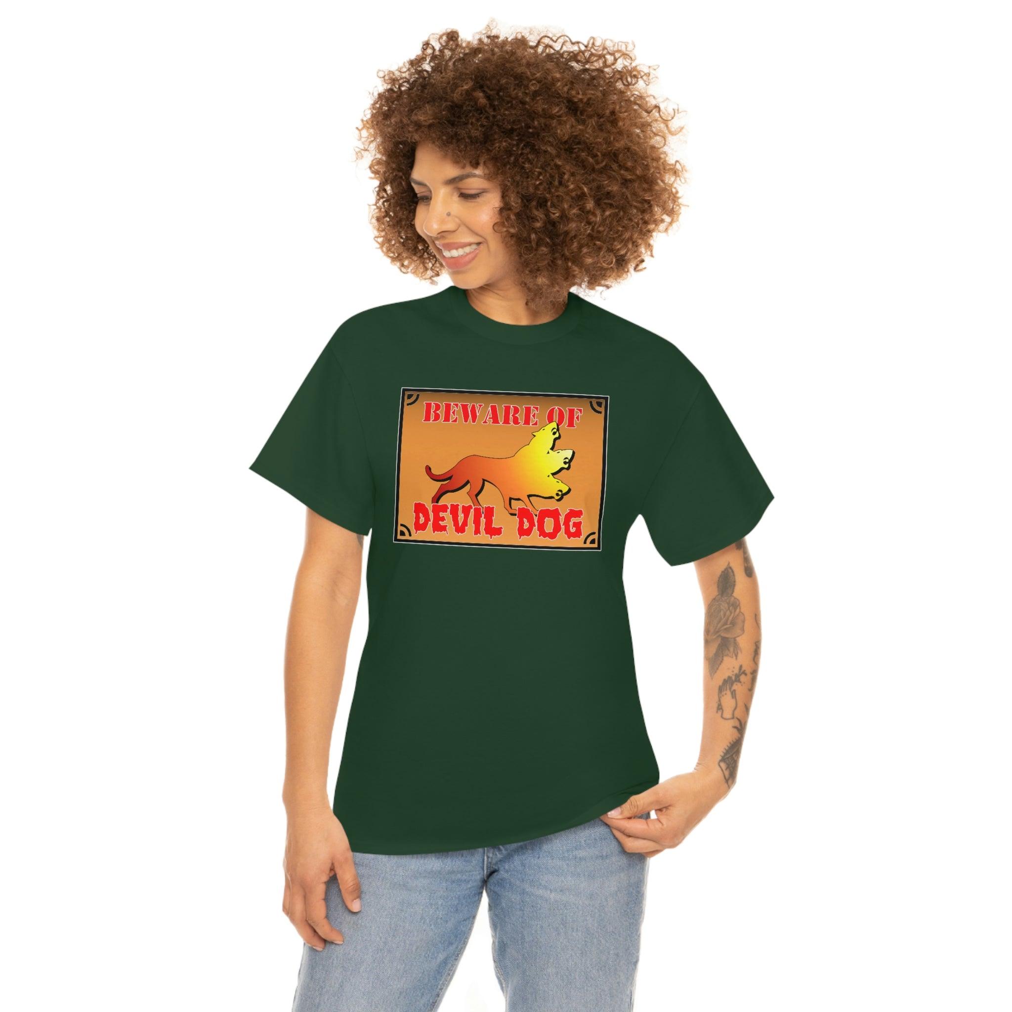 Beware of Devil Dog Sign - T-Shirt - Witty Twisters Fashions