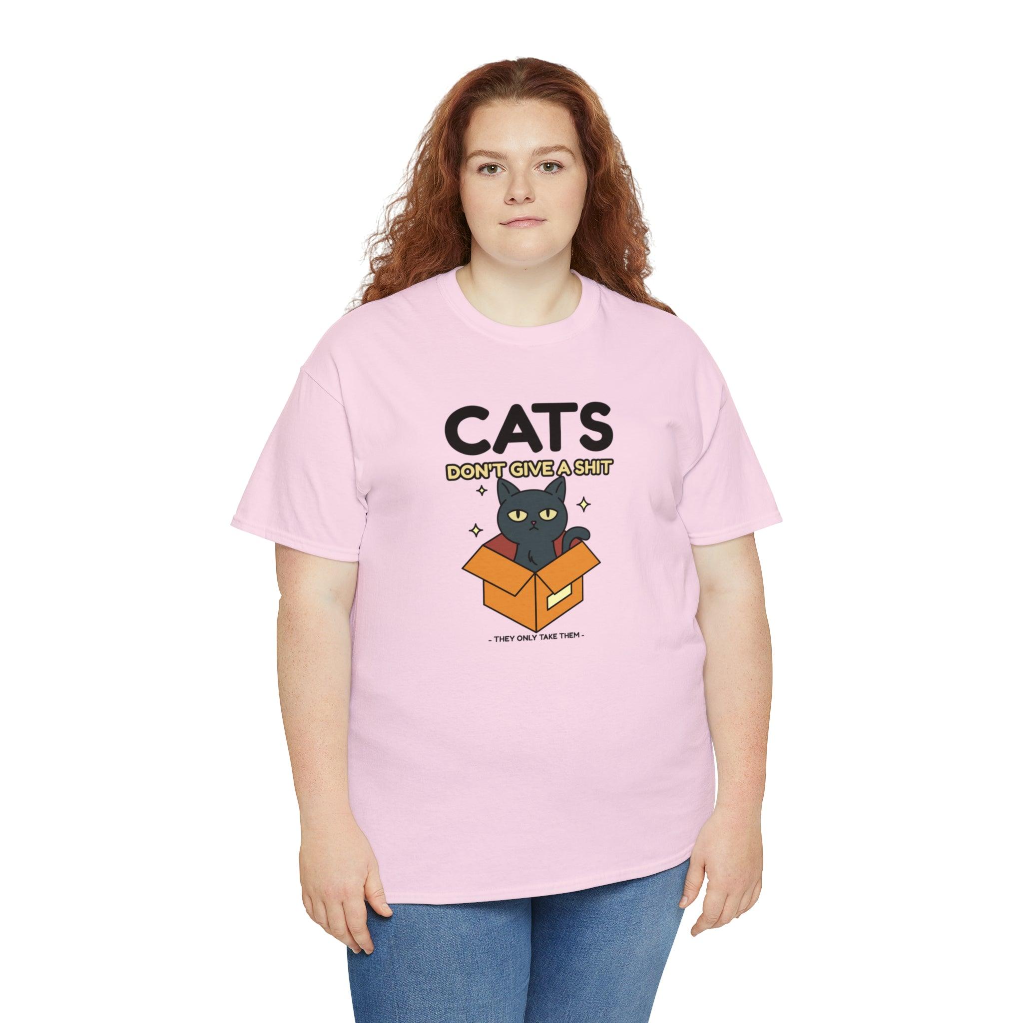 Cats don't give a shit They only take them - T-Shirt - Witty Twisters Fashions