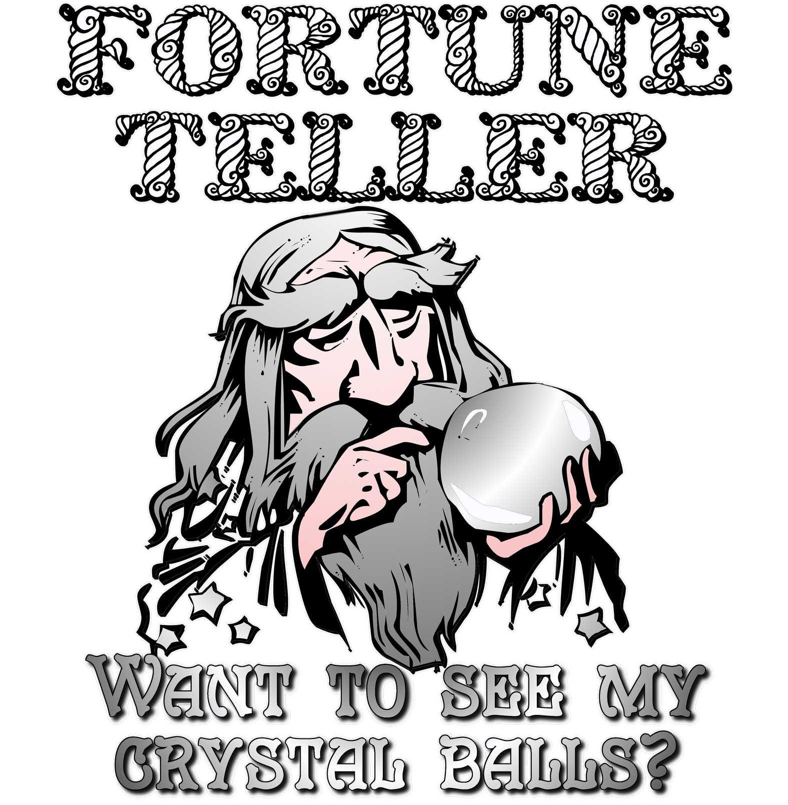 Fortune Teller Want to see my crystal balls? - T-Shirt - Witty Twisters Fashions