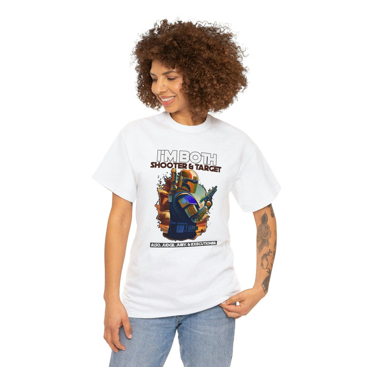I'm both shooter & target Also, judge, jury, & executioner. - Witty Twisters T-Shirts