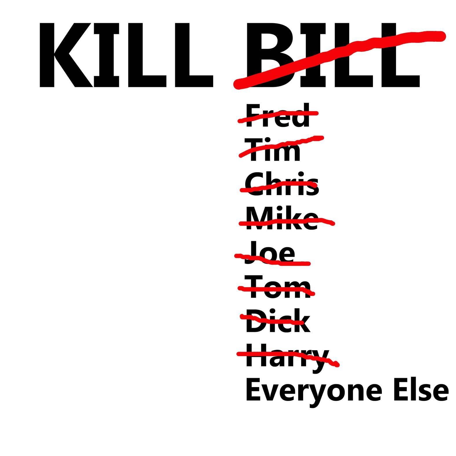 Kill Bill and Everyone Else - T-Shirt - Witty Twisters Fashions