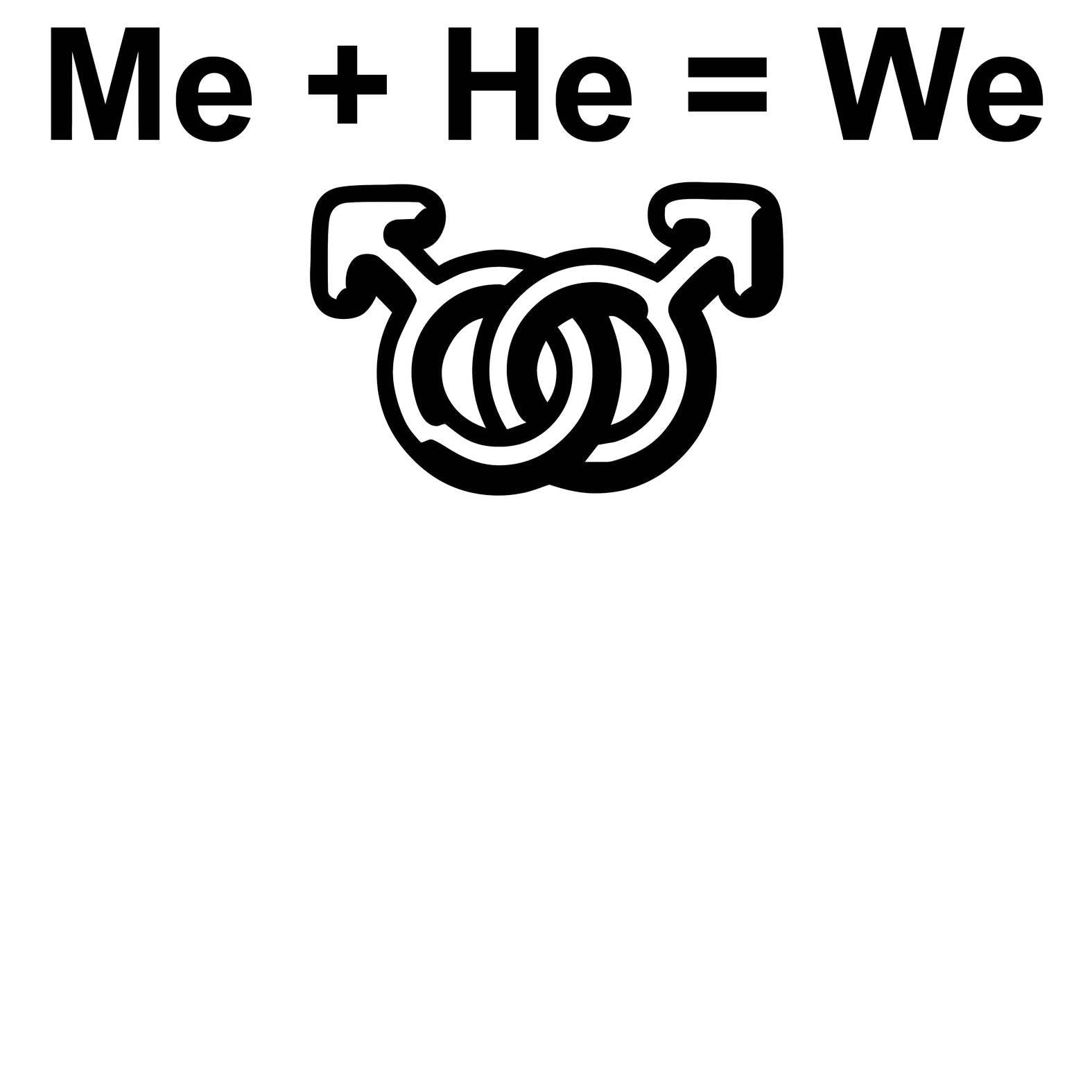 Me + He = We men's same-sex symbols - T-Shirt - Witty Twisters Fashions