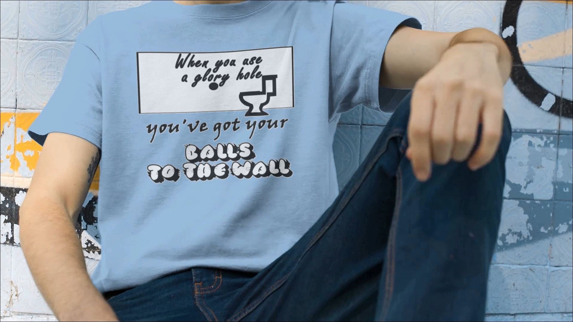 Load video: Funny men&#39;s adult humort-shirts video for men with lots of balls