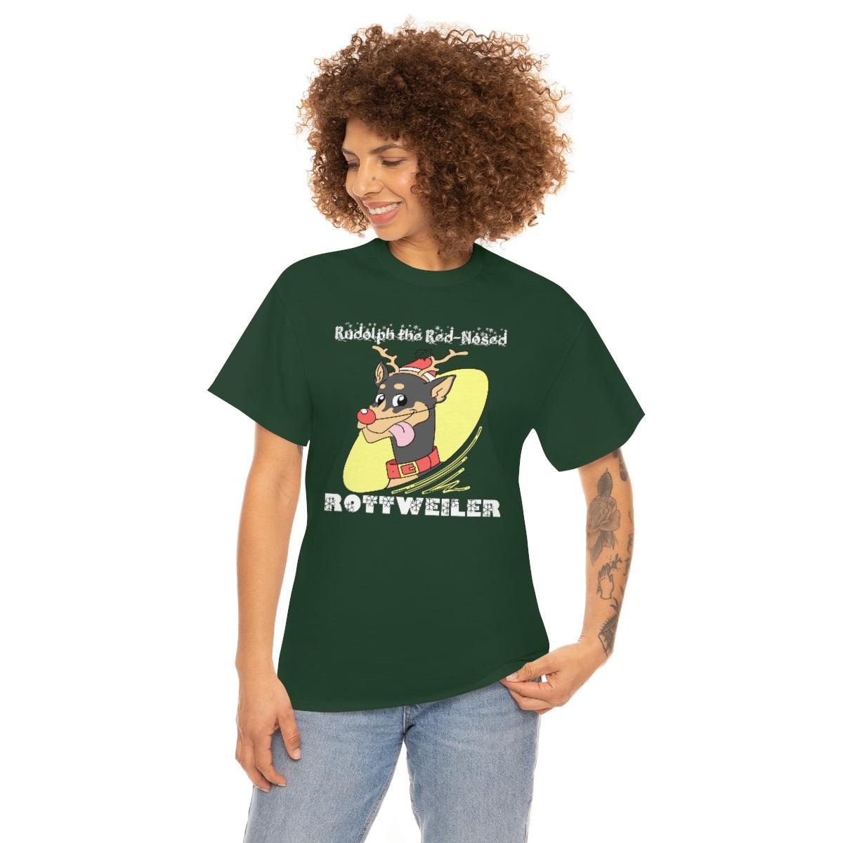 Rudolph The Red-Nosed Rottweiler - Witty Twisters T-Shirts