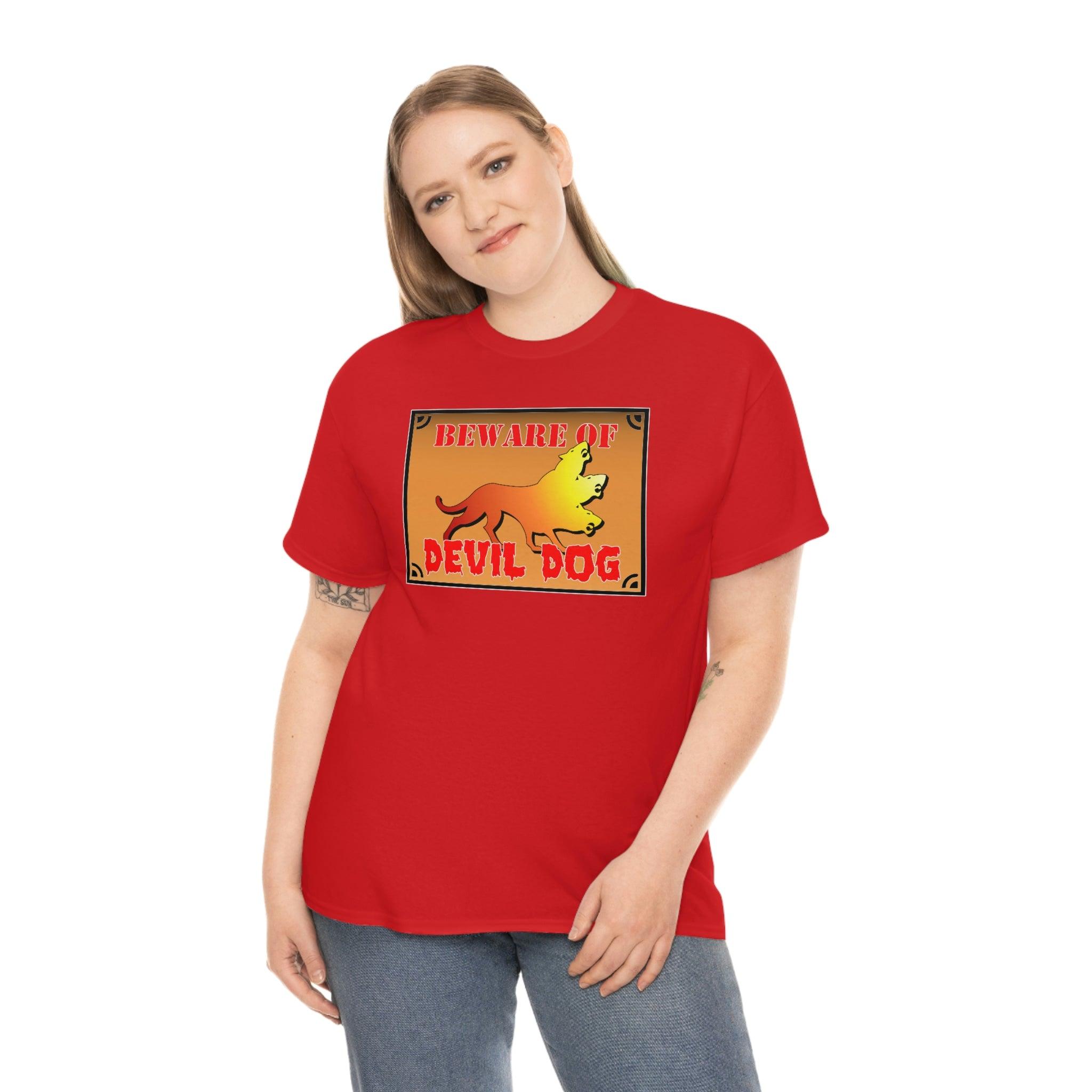 Beware of Devil Dog Sign - T-Shirt - Witty Twisters Fashions