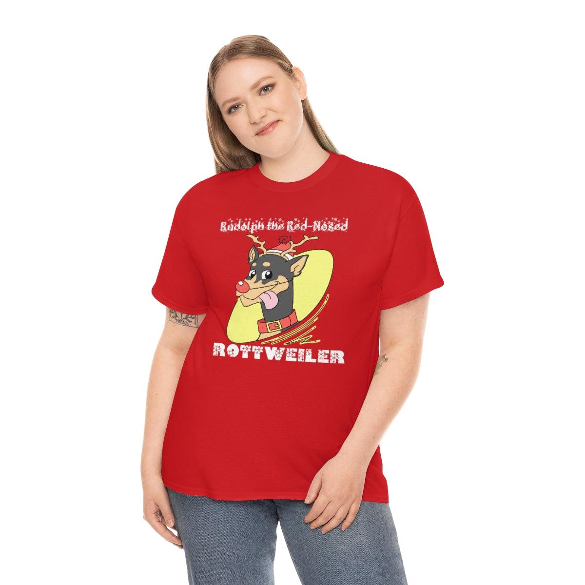 Rudolph The Red-Nosed Rottweiler - Witty Twisters T-Shirts